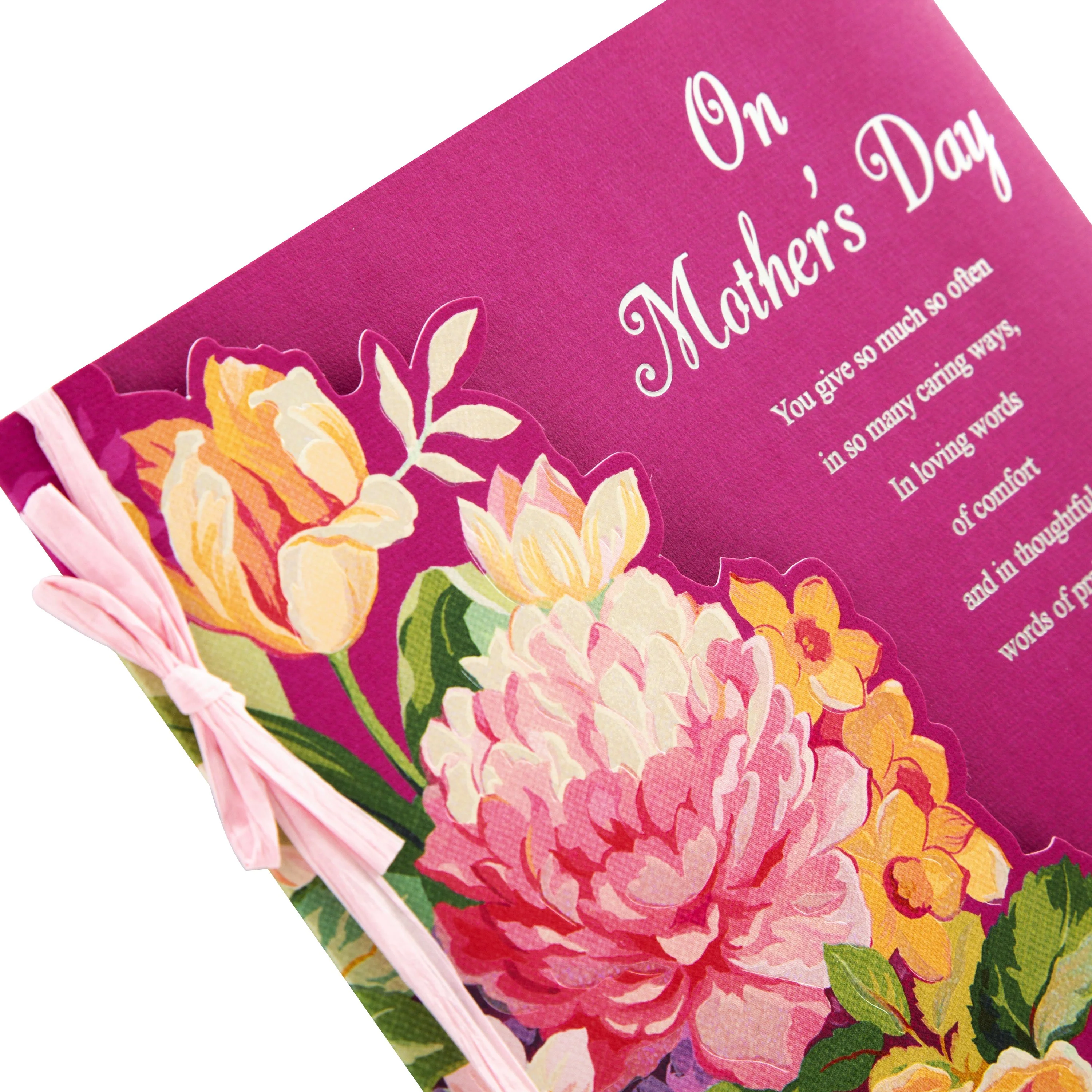 Recyclable Mother's Day Card - Classic Die-cut Floral Design - Image 2