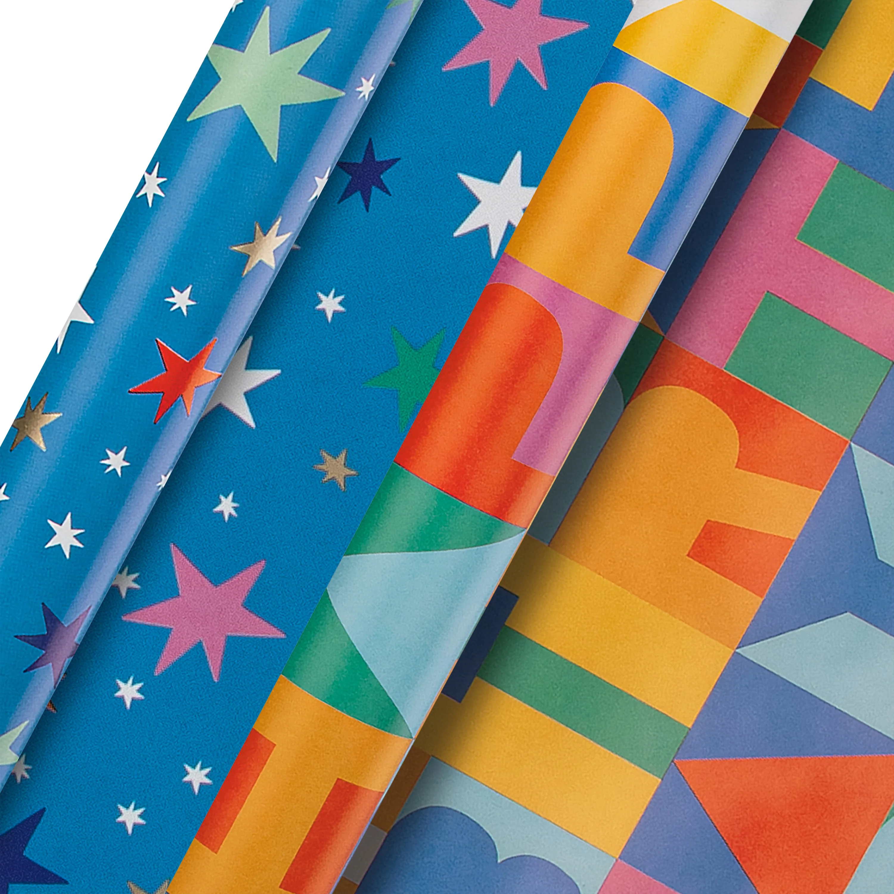 12M Any Occasion Wrapping Paper - 6 x 2M Rolls in 2 Colourful Designs - Image 4