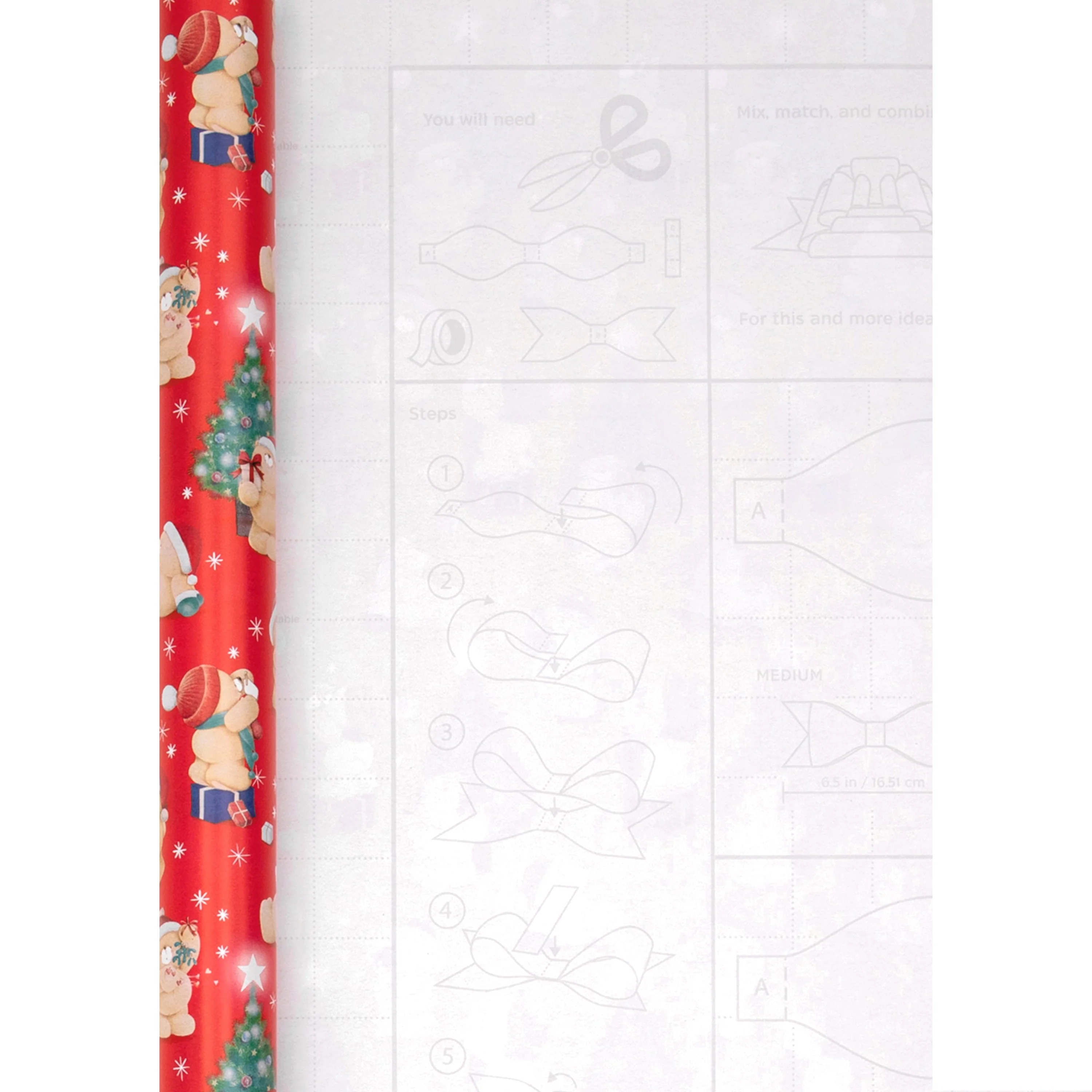 12M Christmas Wrapping Paper - 3 x 4M Rolls in 1 Cute Forever Friends Design - Image 3