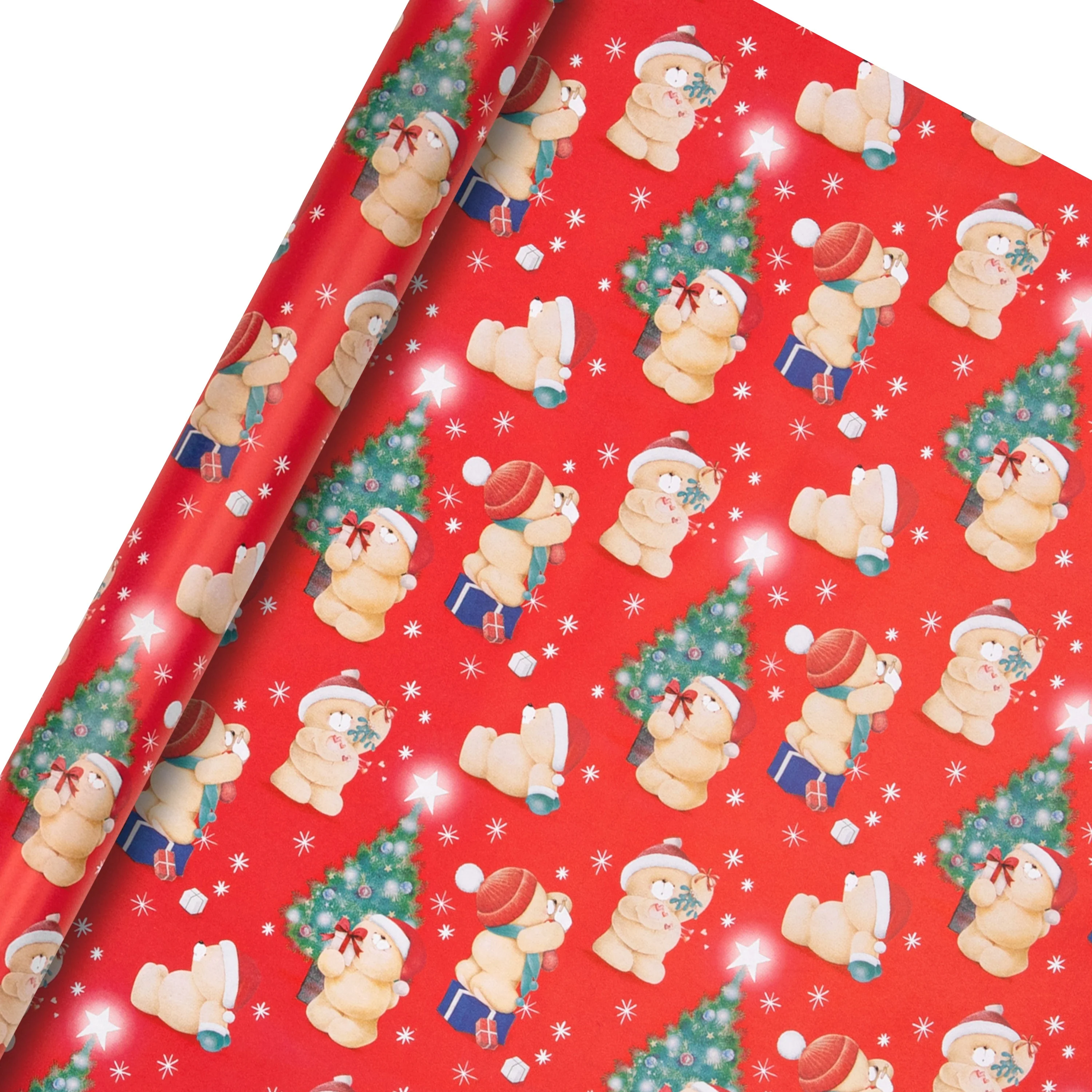 12M Christmas Wrapping Paper - 3 x 4M Rolls in 1 Cute Forever Friends Design - Image 4