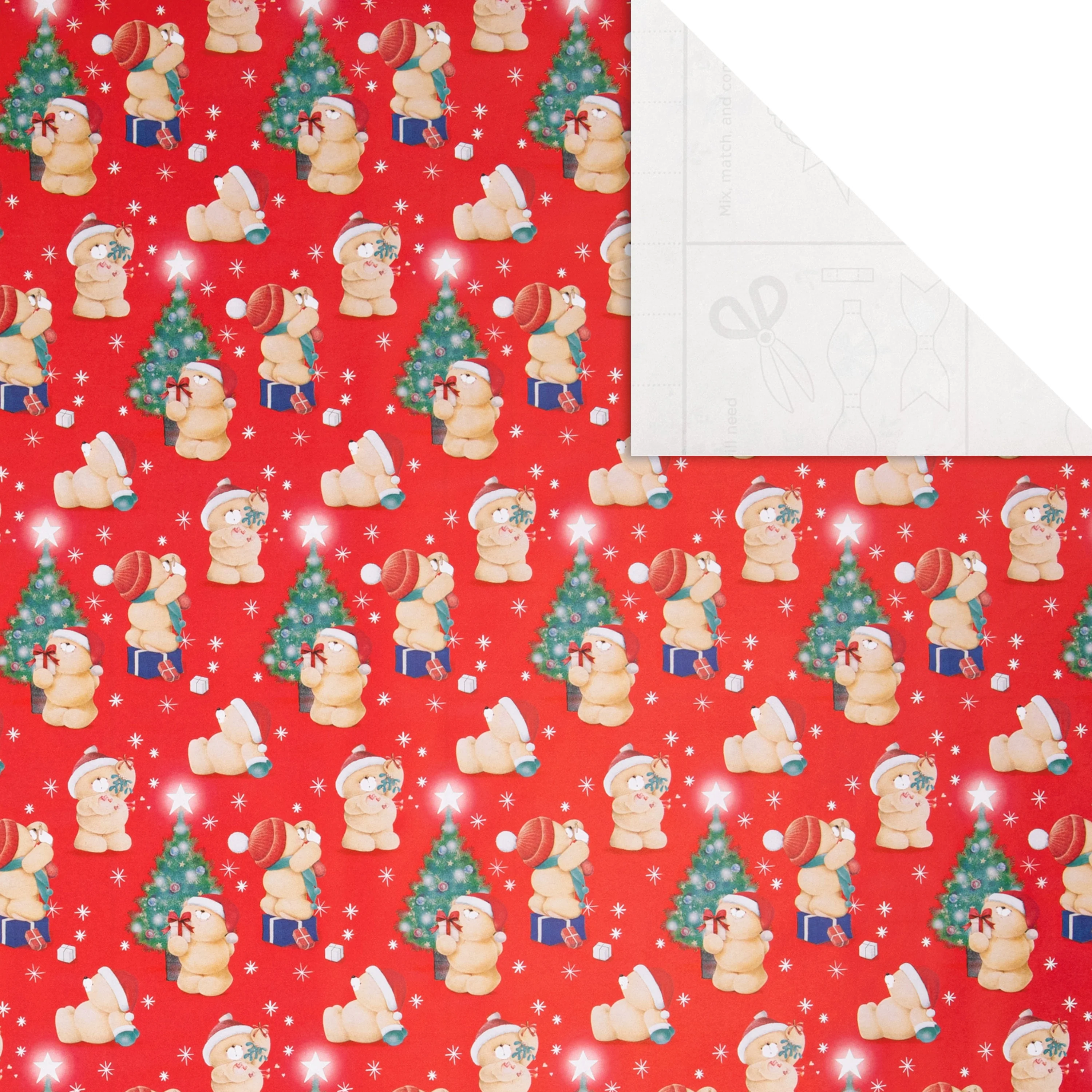 12M Christmas Wrapping Paper - 3 x 4M Rolls in 1 Cute Forever Friends Design - Image 5