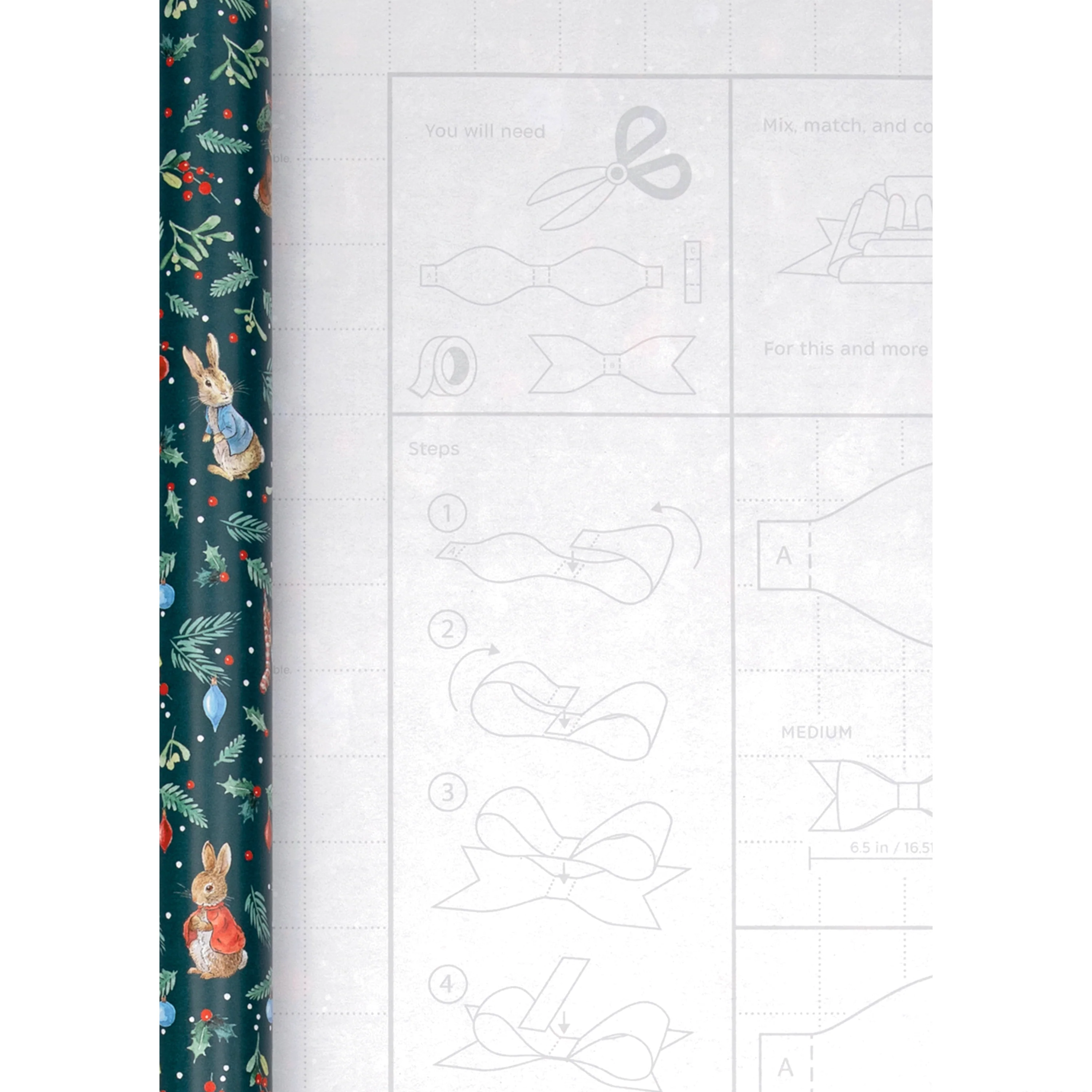 12M Christmas Wrapping Paper - 3 x 4M Rolls in 1 Peter Rabbit™ Design - Image 7