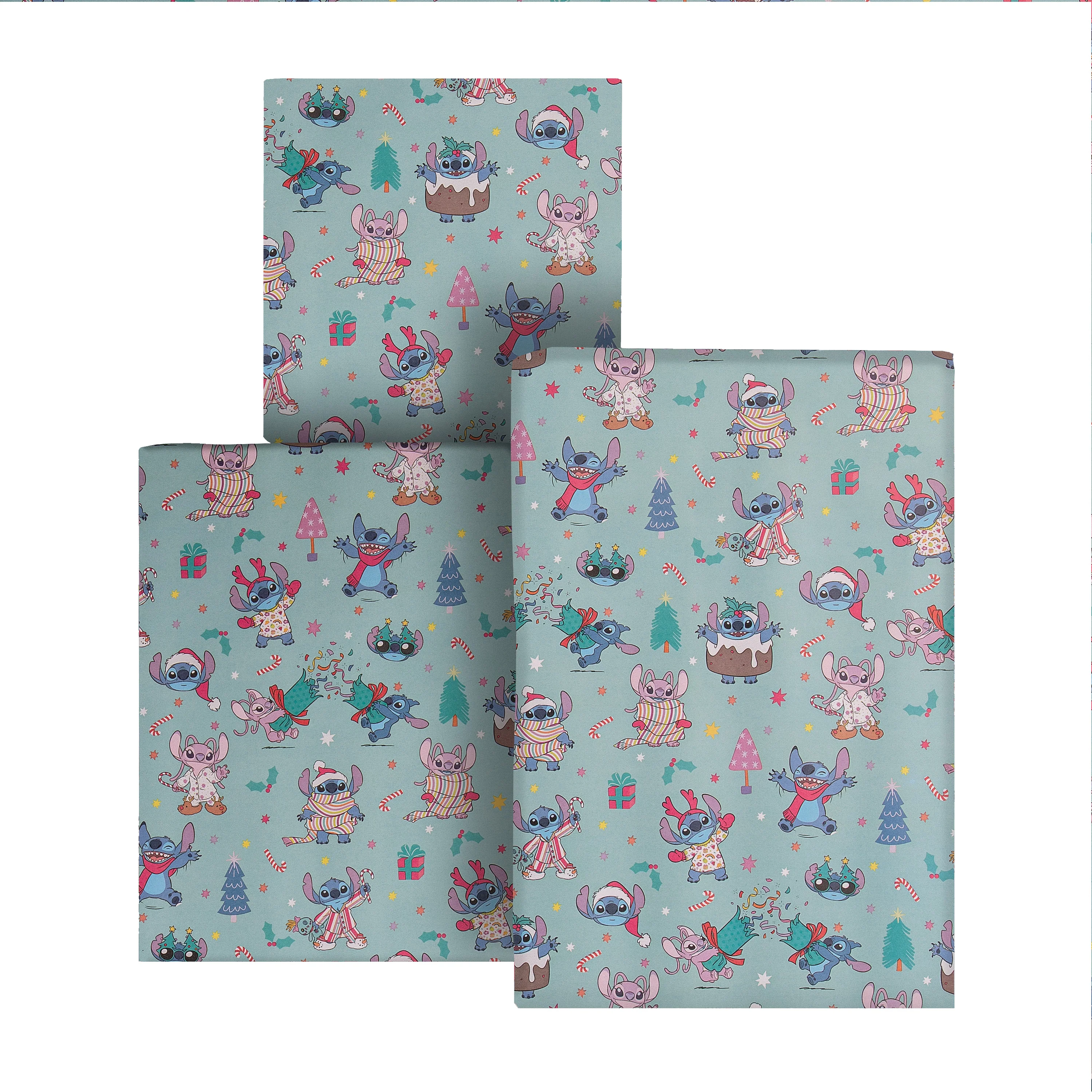 12M Disney Lilo & Stitch Christmas Wrapping Paper Multipack - 3 x 4M Rolls - Image 3