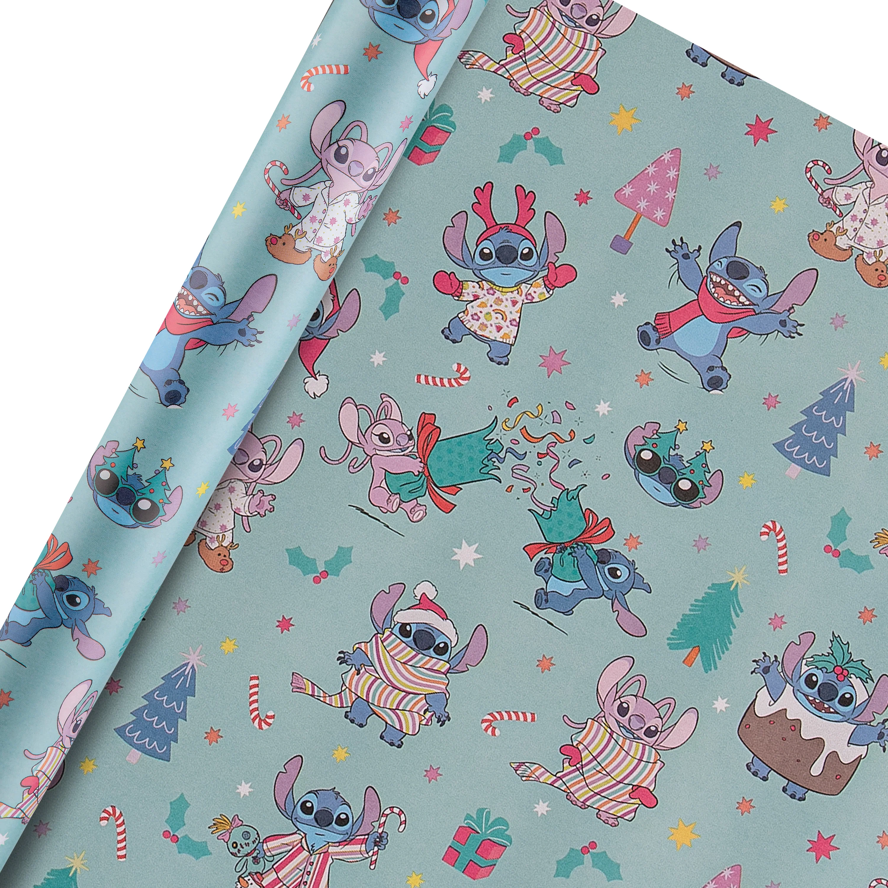 12M Disney Lilo & Stitch Christmas Wrapping Paper Multipack - 3 x 4M Rolls - Image 4