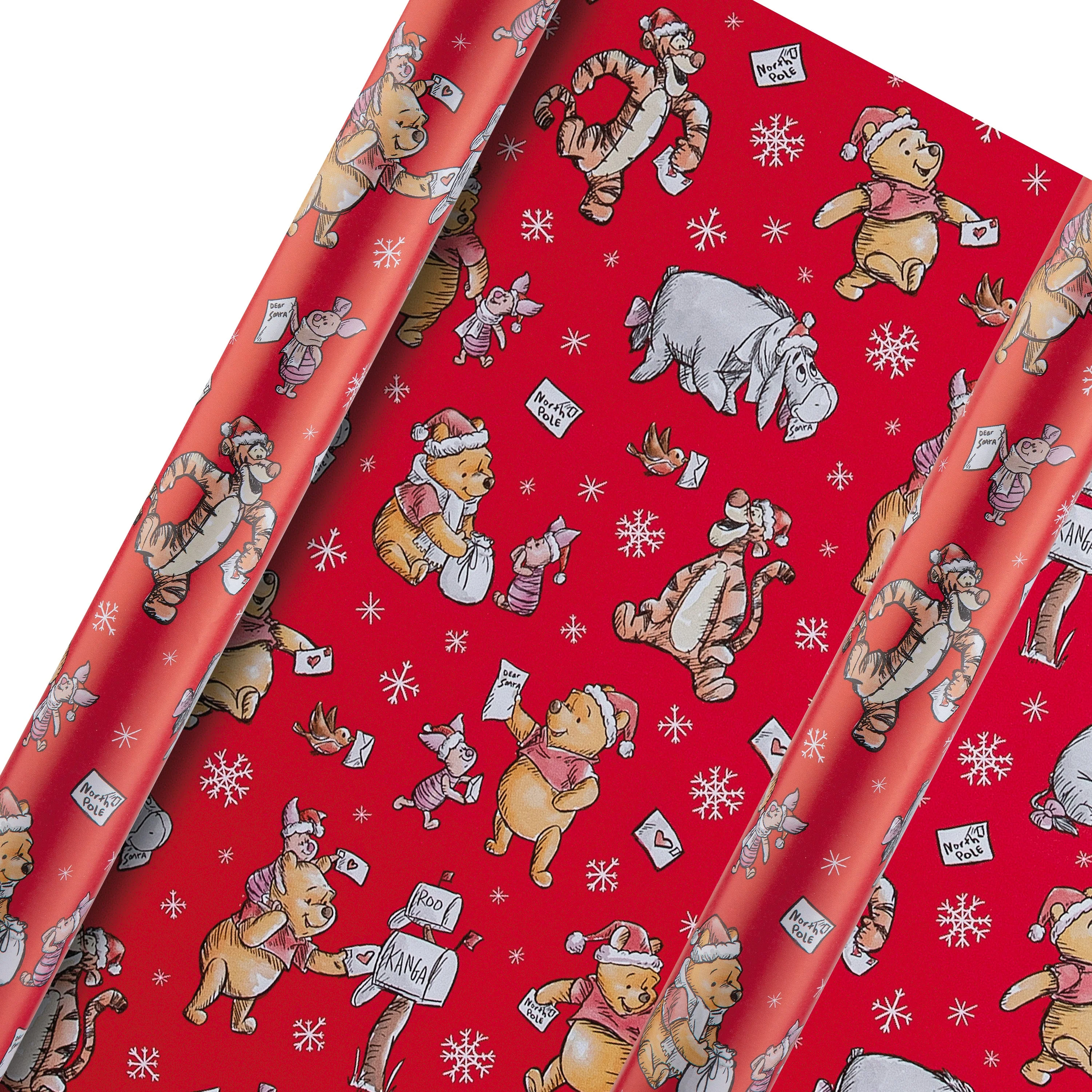 12M Disney Winnie the Pooh Christmas Wrapping Paper Multipack - 3 x 4M Rolls - Image 4