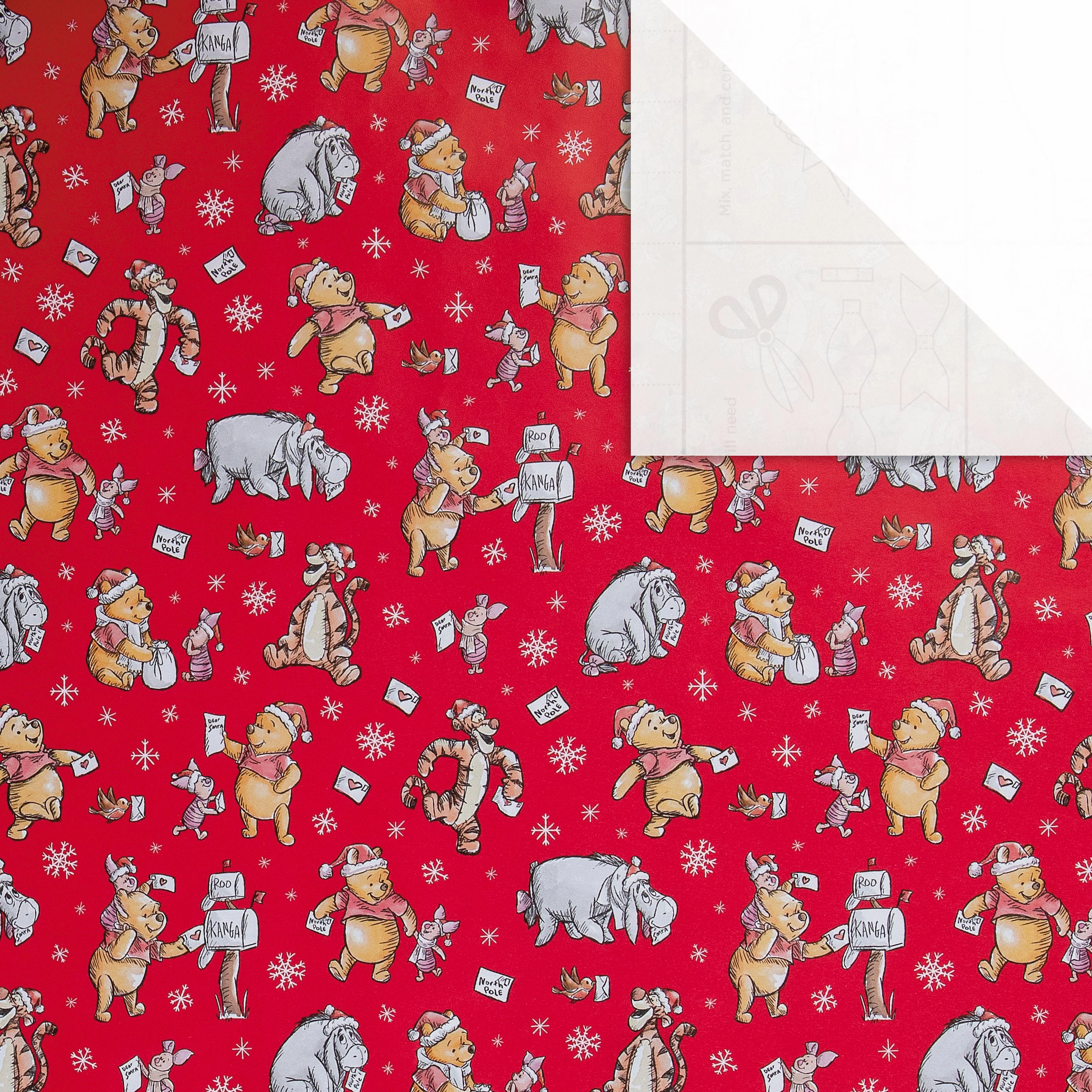 12M Disney Winnie the Pooh Christmas Wrapping Paper Multipack - 3 x 4M Rolls - Image 5