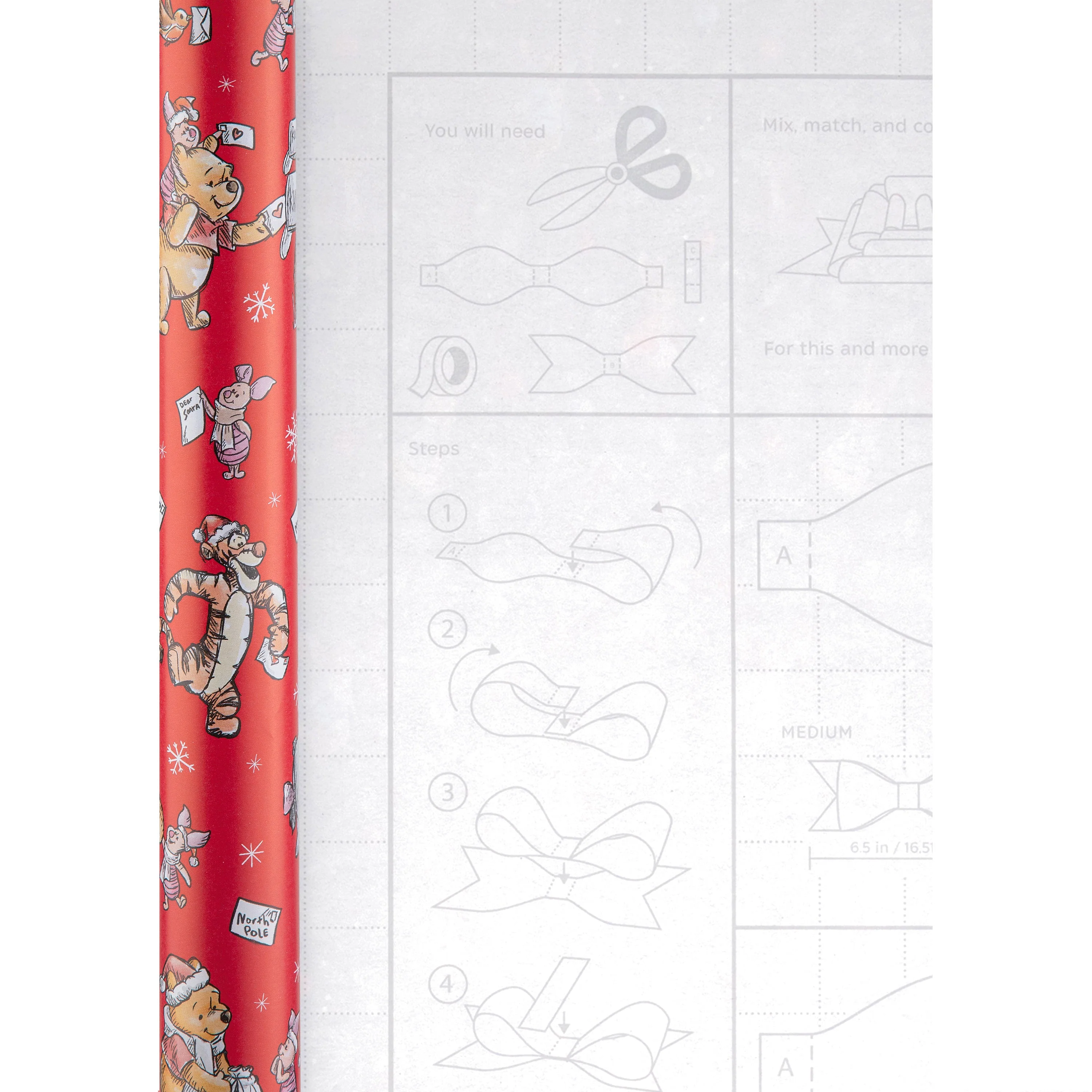 12M Disney Winnie the Pooh Christmas Wrapping Paper Multipack - 3 x 4M Rolls - Image 7