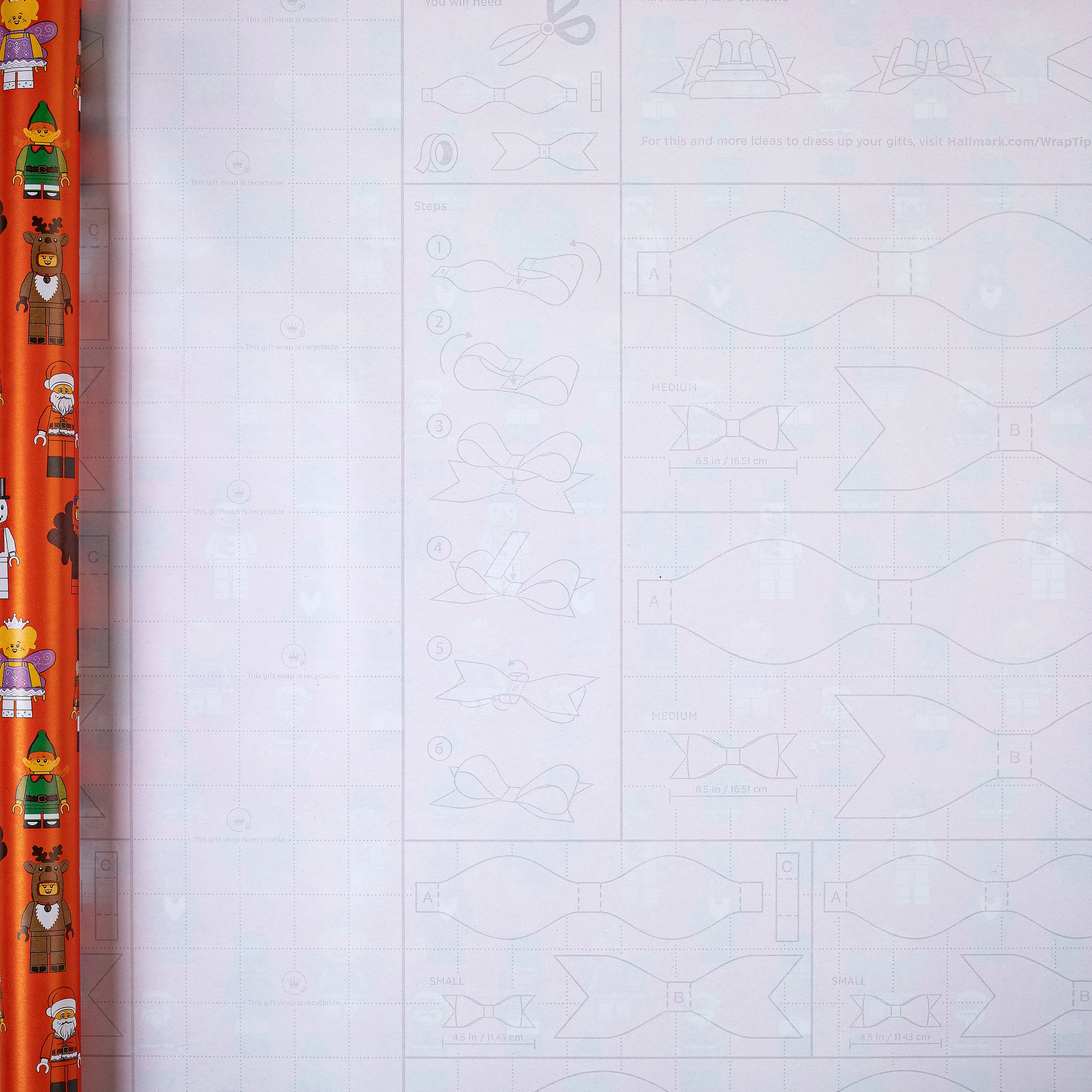 12M LEGO® Minifigure Christmas Wrapping Paper Multipack - 3 x 4M Rolls - Image 6