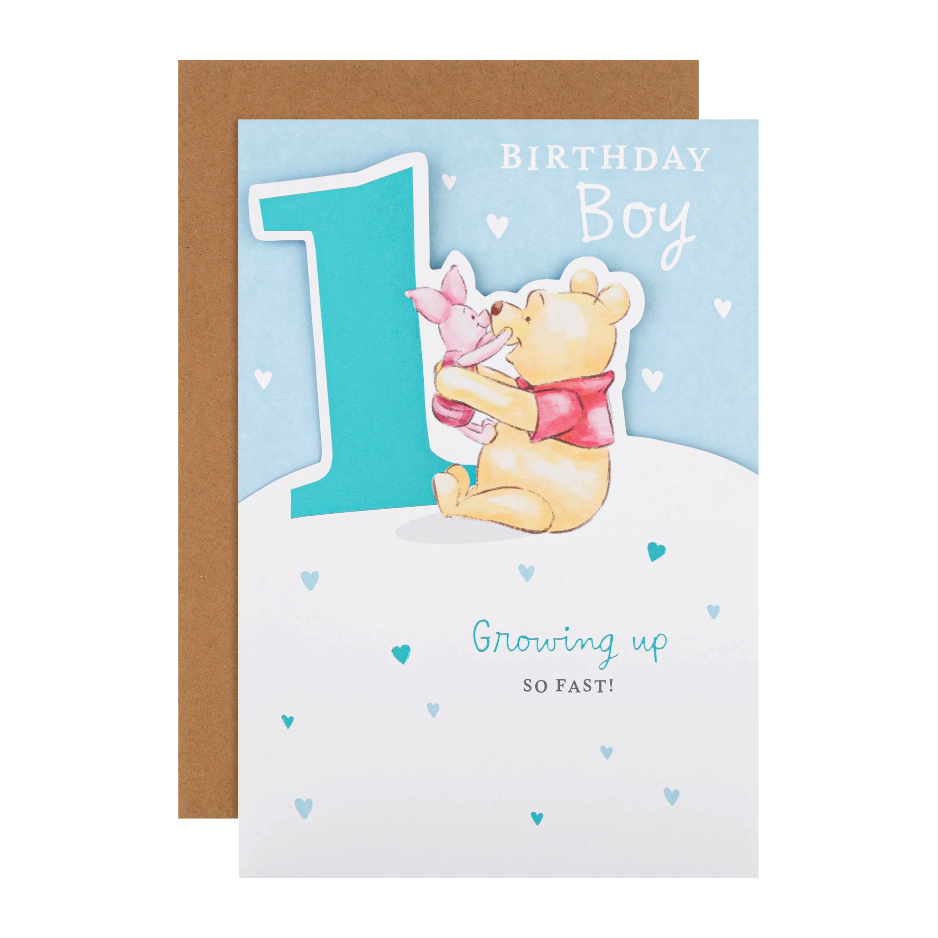 1st Birthday Card for Boy - Disney Winnie the Pooh Design