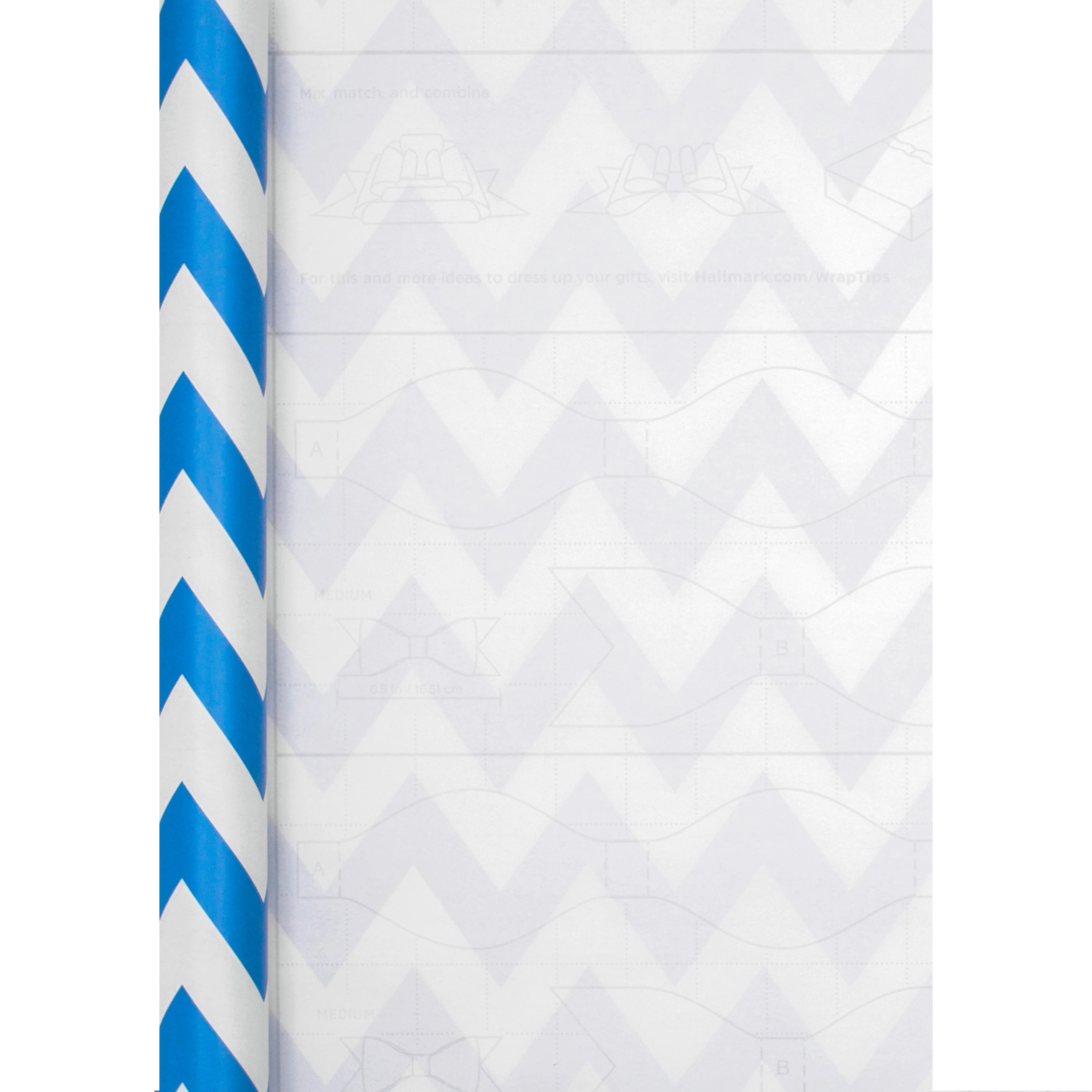2M Any Occasion Wrapping Paper - Blue Zig-Zag Design - Image 2