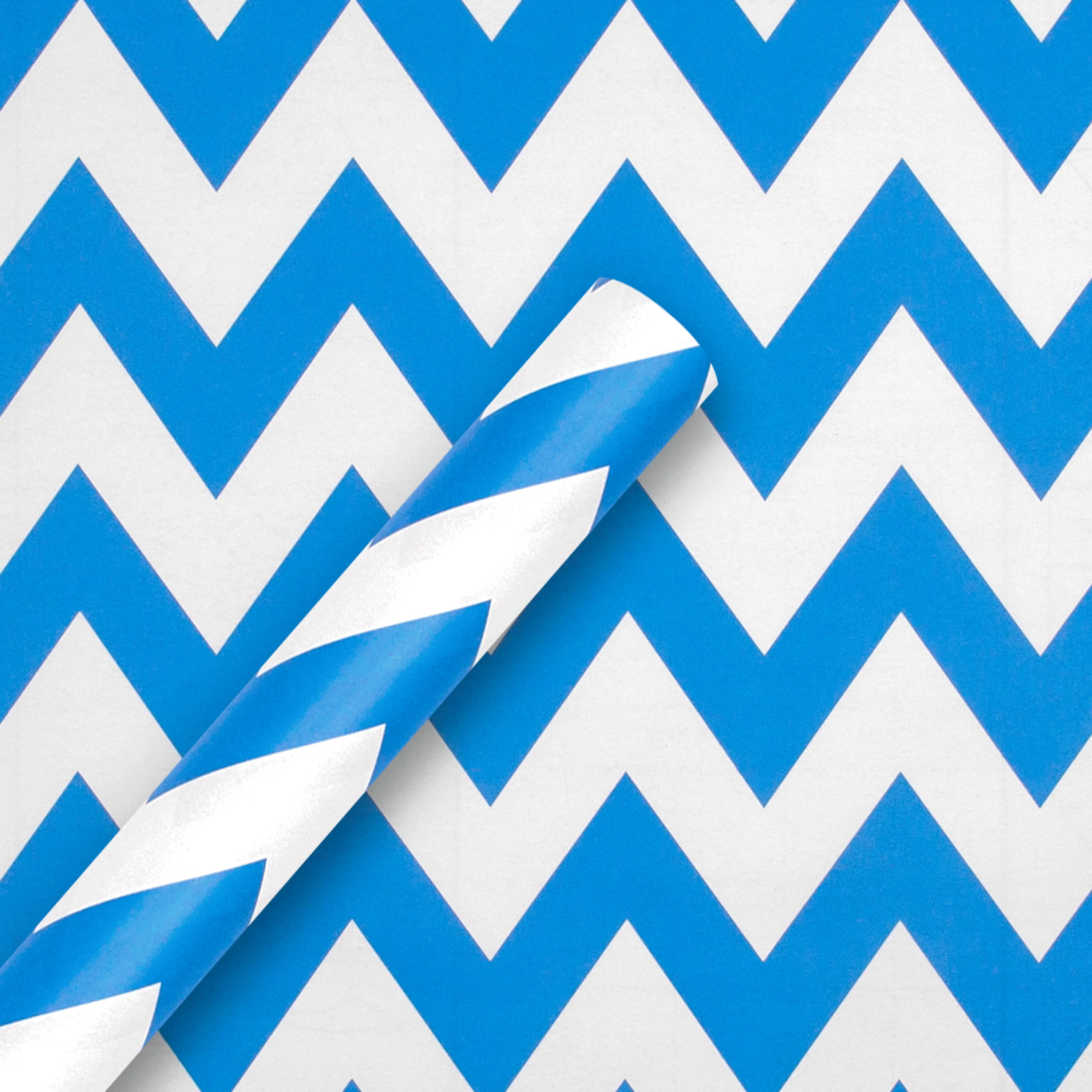 2M Any Occasion Wrapping Paper - Blue Zig-Zag Design - Image 3