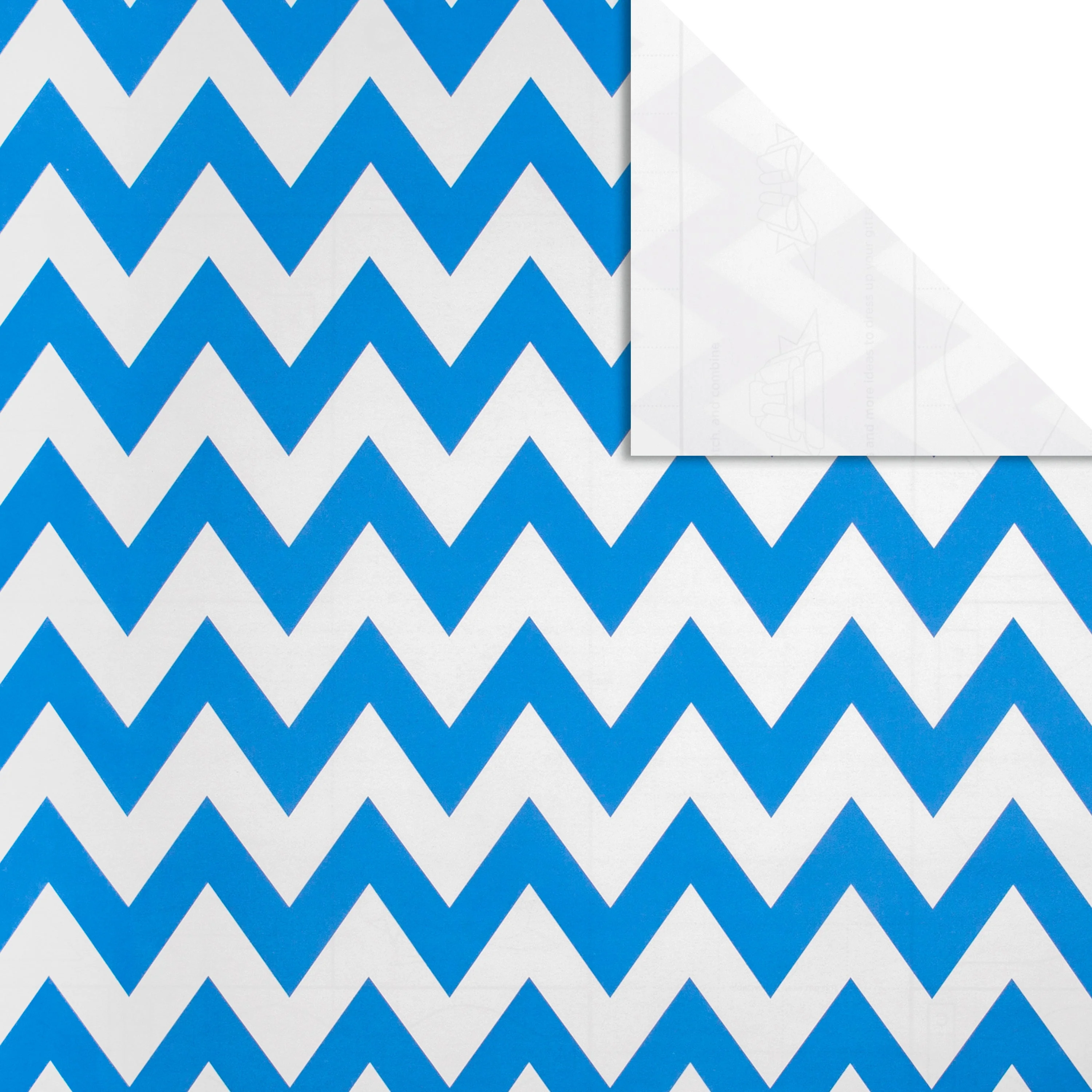 2M Any Occasion Wrapping Paper - Blue Zig-Zag Design - Image 4
