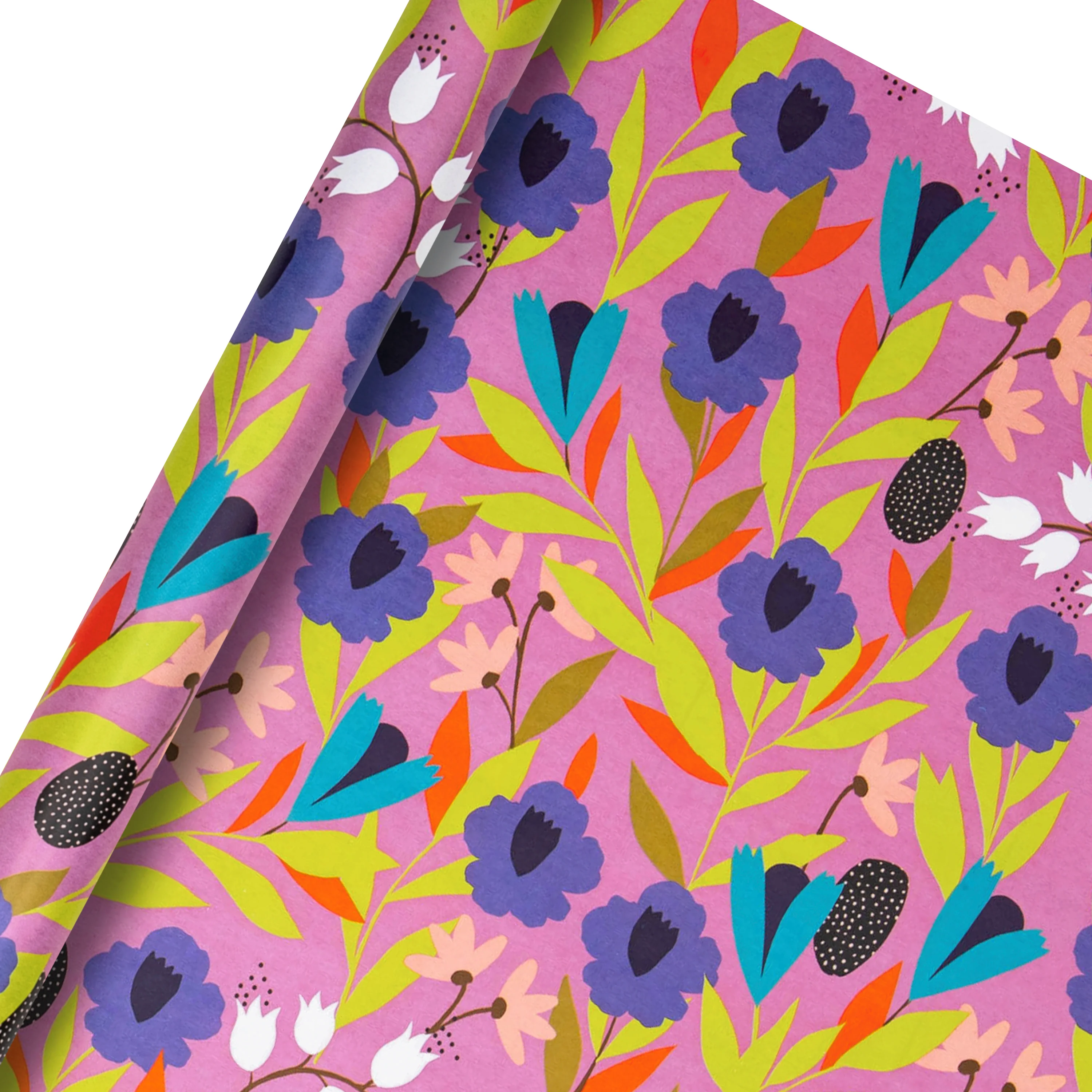 2M Any Occasion Wrapping Paper - Purple Floral Design