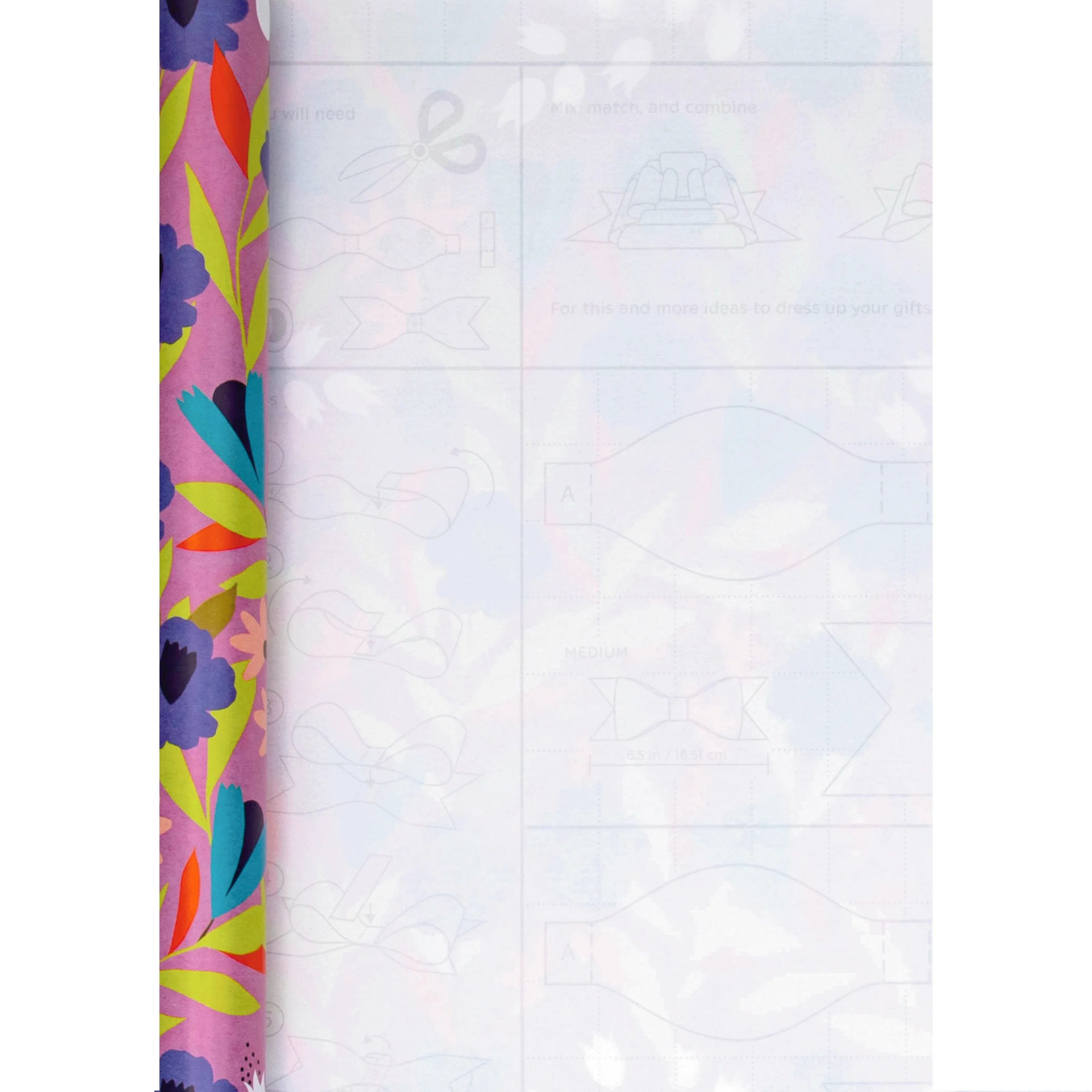 2M Any Occasion Wrapping Paper - Purple Floral Design - Image 3