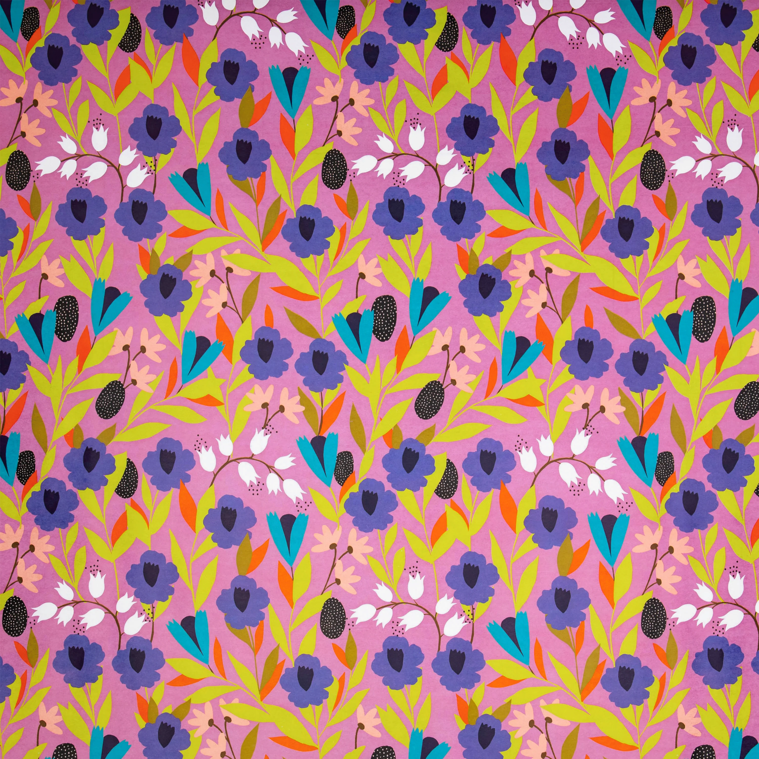 2M Any Occasion Wrapping Paper - Purple Floral Design - Image 6