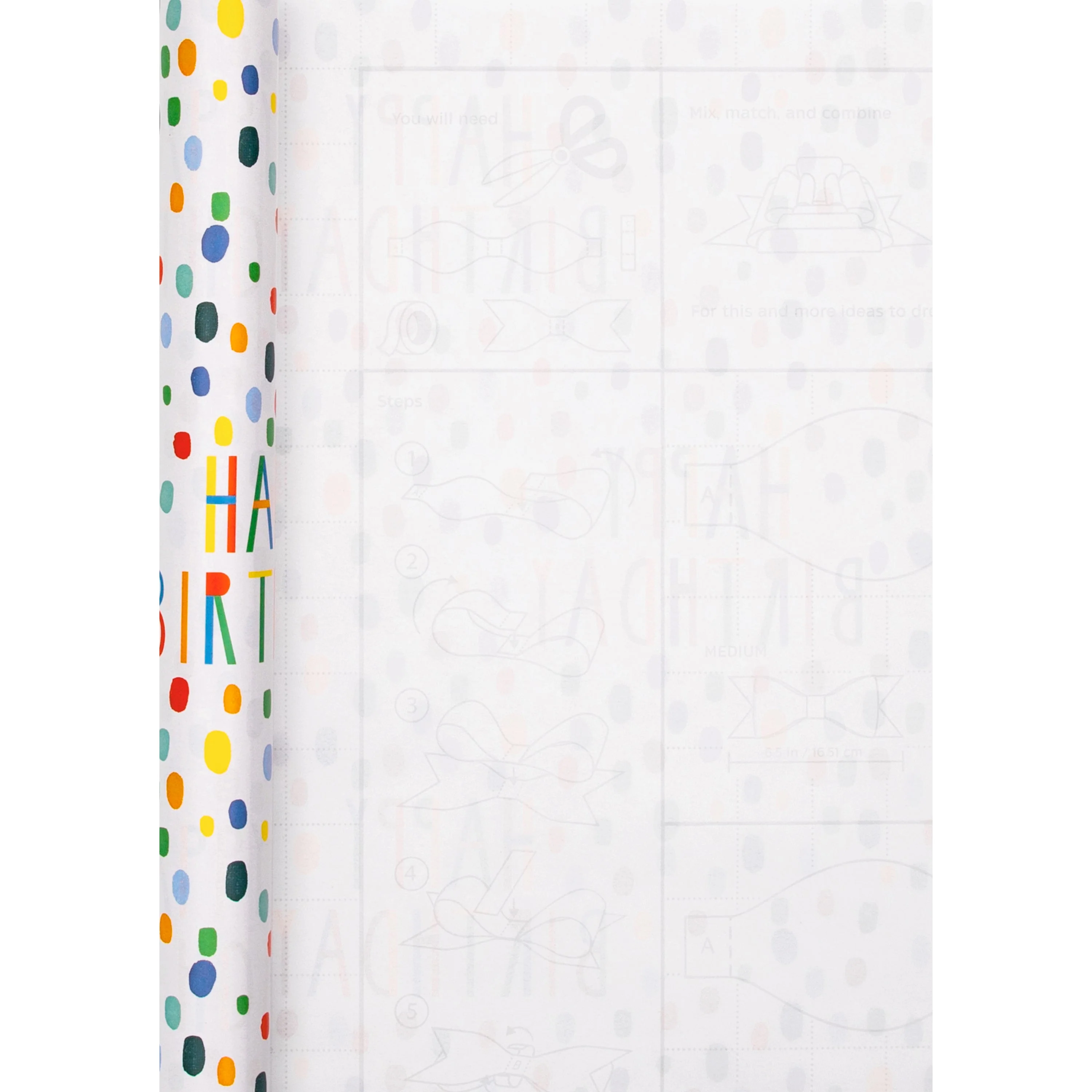 2M Birthday Wrapping Paper Roll - Colourful Happy Birthday Design - Image 2