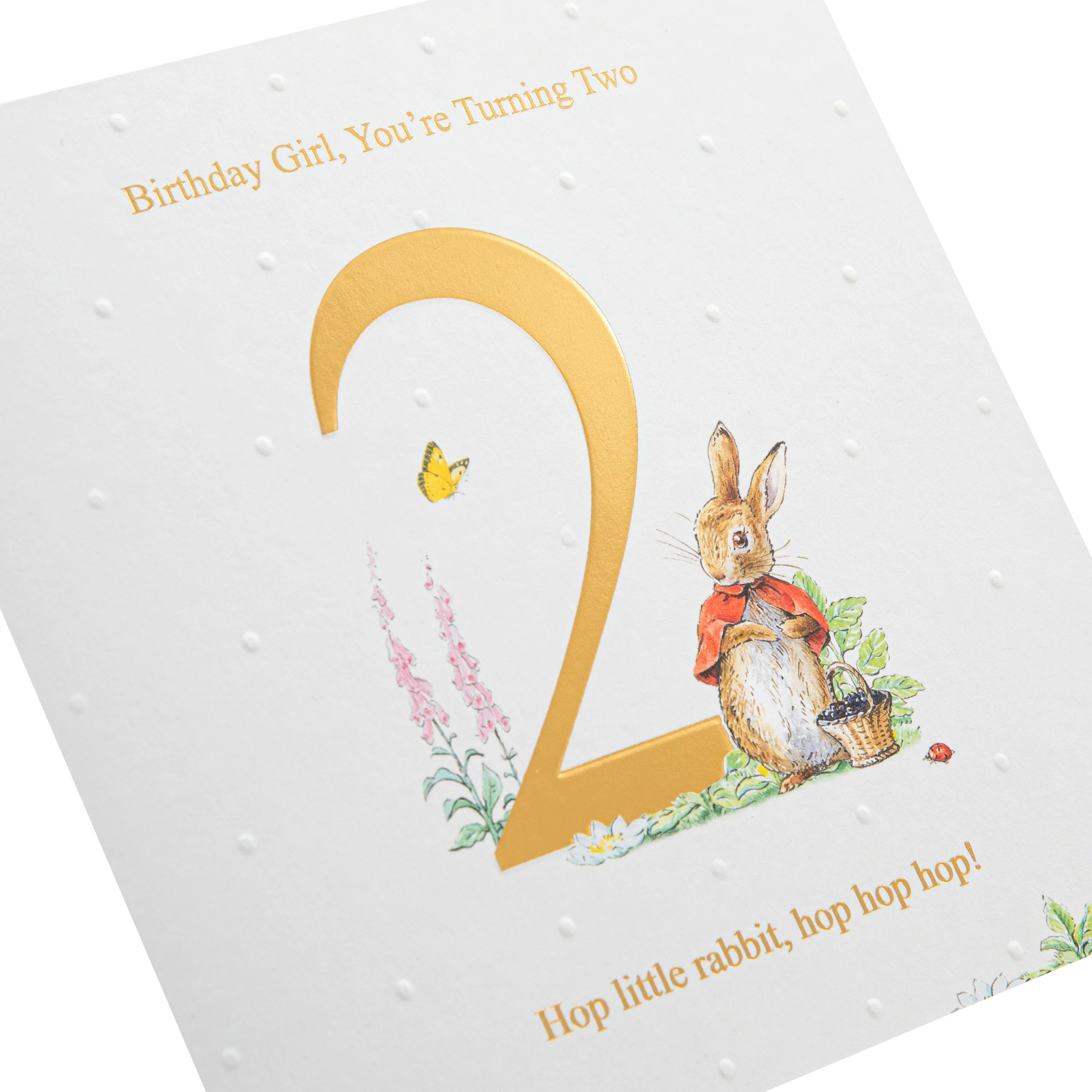 2nd Birthday Card for Little Girl - Beatrix Potter's Flopsy Bunny Design - Image 5