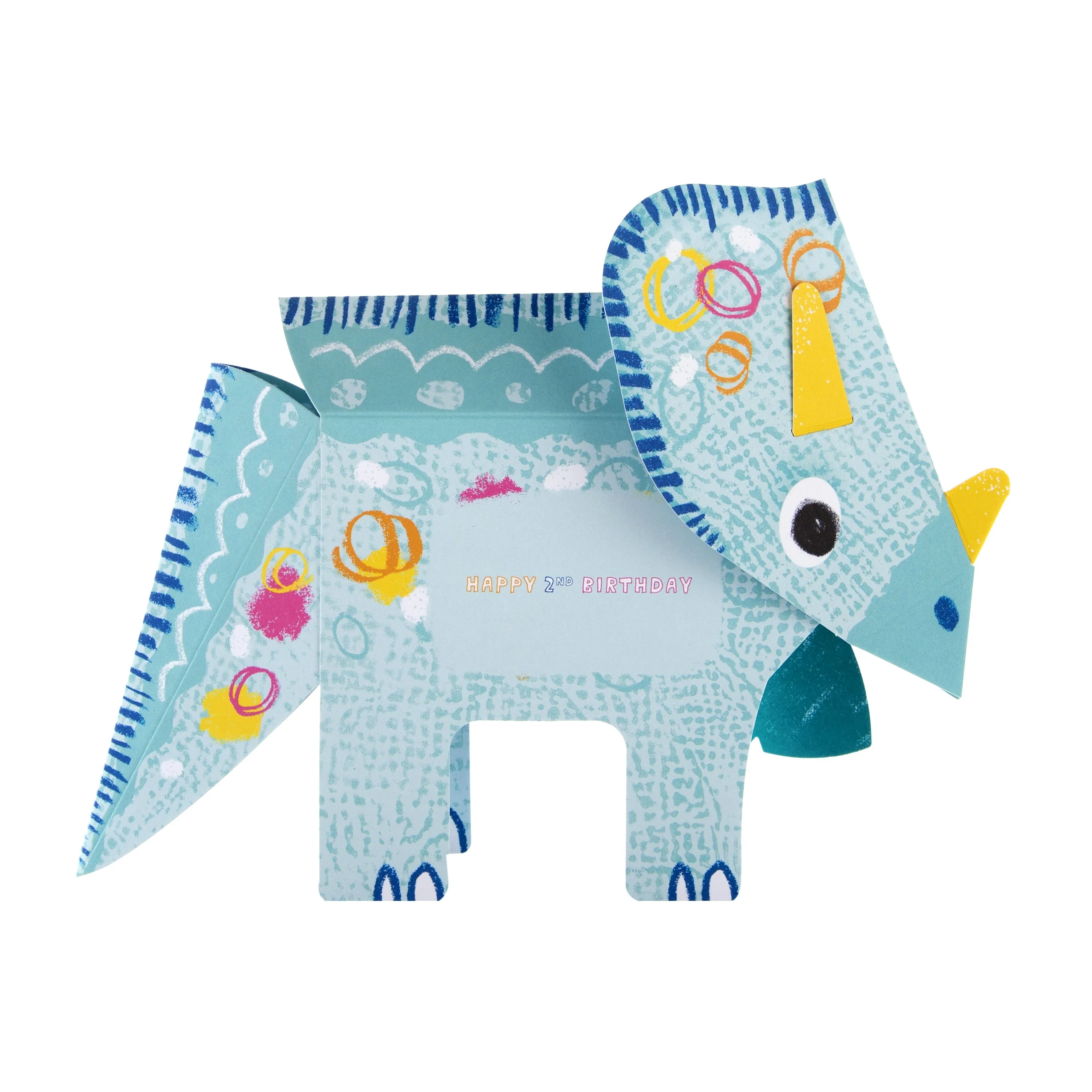 2nd Birthday Card for Son - Pop-up 3D Dinosaur Design - Image 3