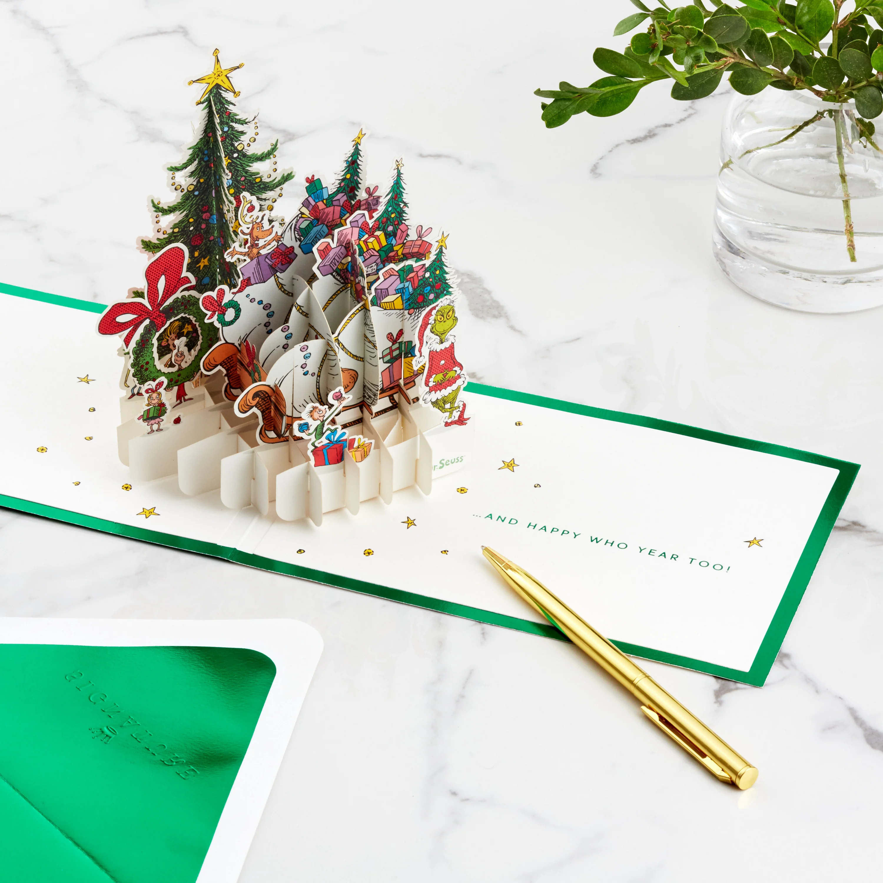 3D Pop-Up Christmas Card - Dr. Seuss How The Grinch Stole Christmas Design - Image 6