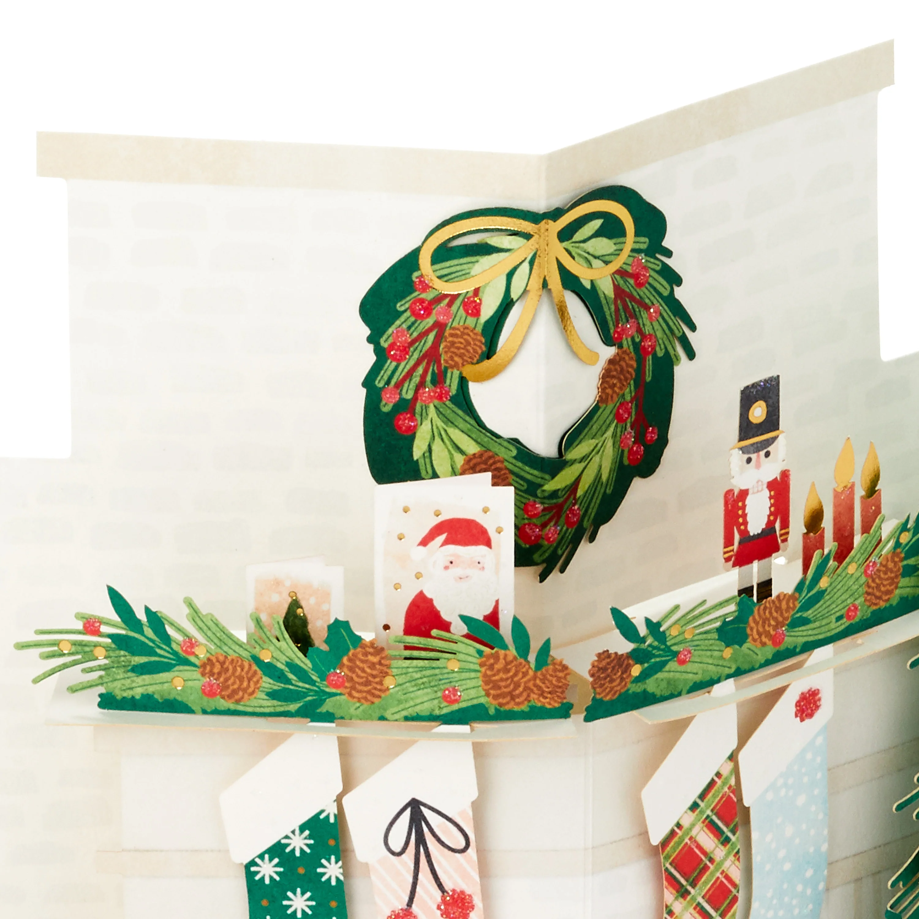 3D Pop-Up Christmas Card - Festive Fireplace Design - Image 5