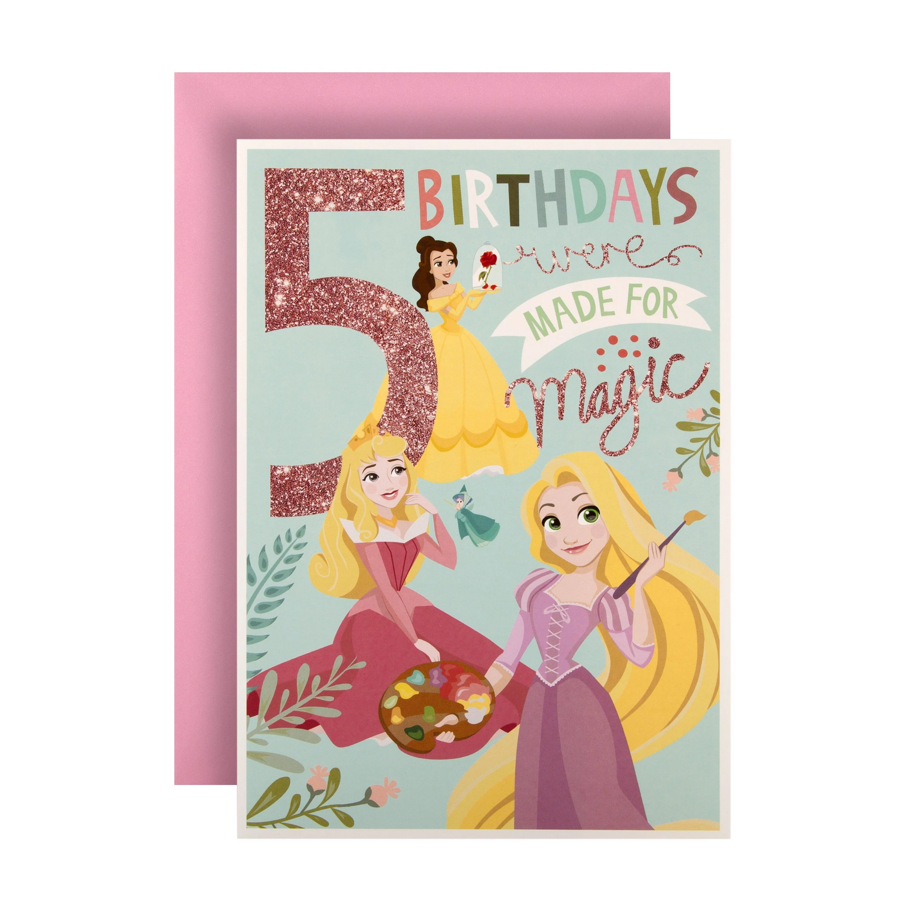 5th Birthday Card - Magical Disney Princesses Design