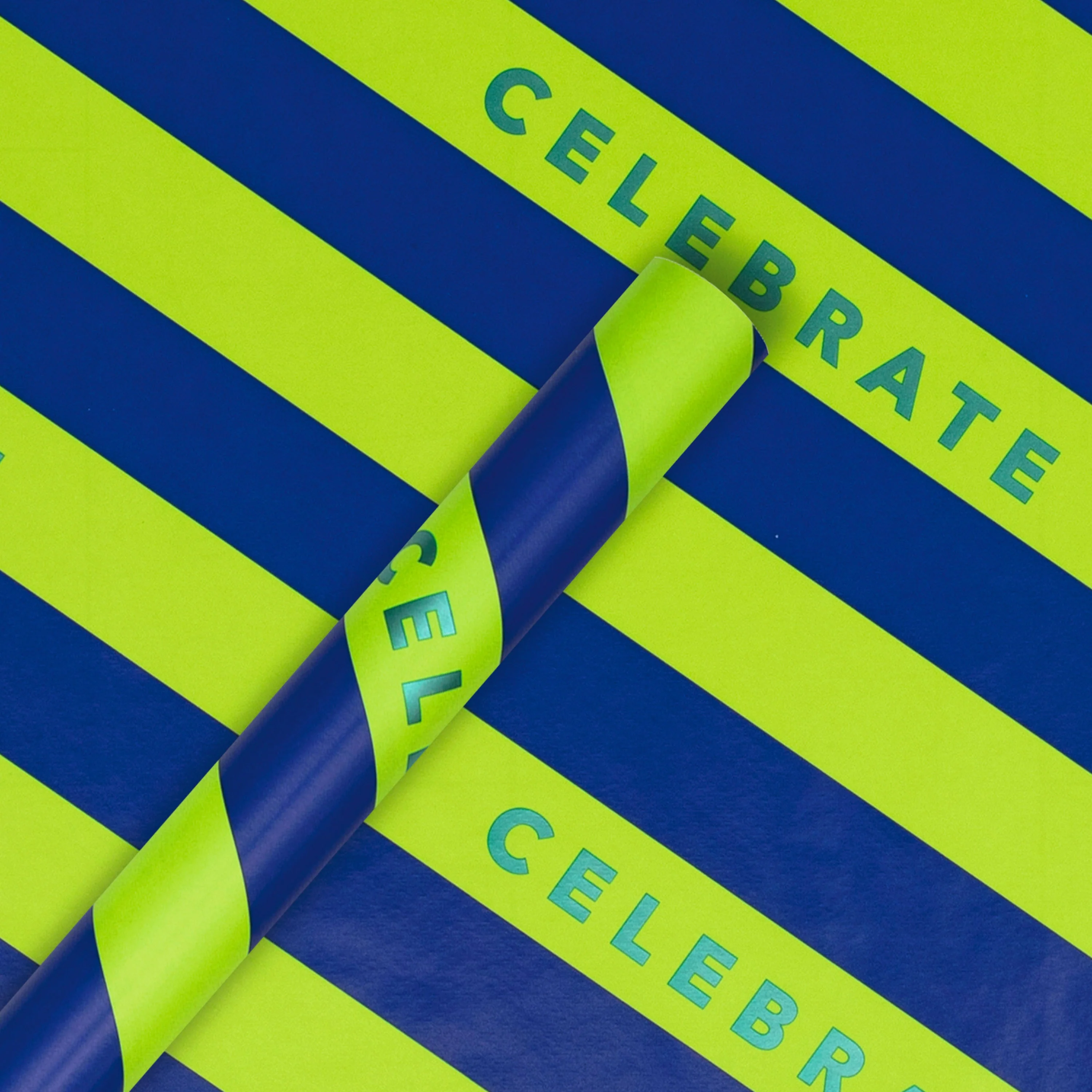 6M Any Occasion Wrapping Paper - 3 x 2M Rolls in 1 Blue & Green 'Celebrate' Design - Image 7