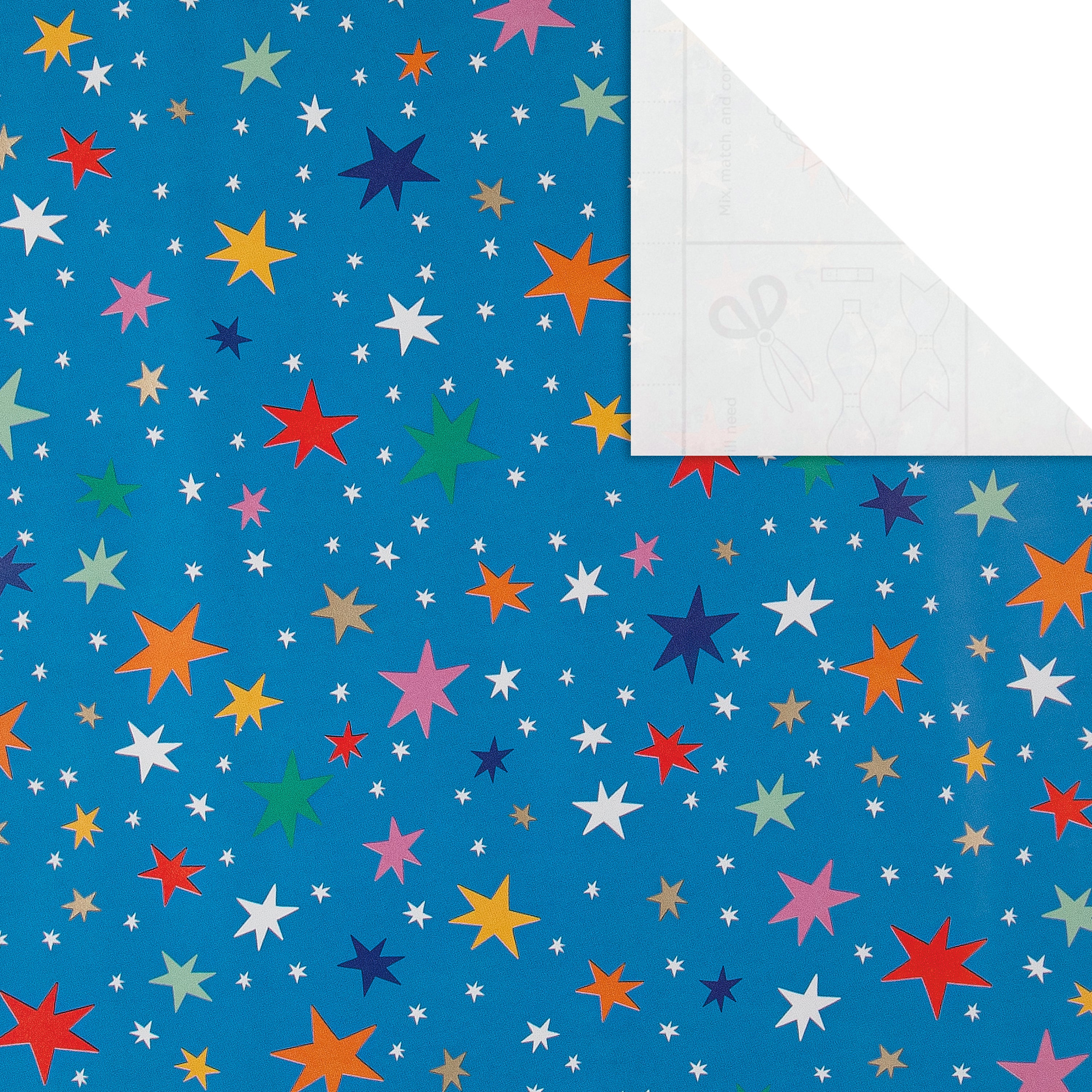 6M Any Occasion Wrapping Paper - 3 x 2M Rolls in 1 Colourful Stars Design - Image 5