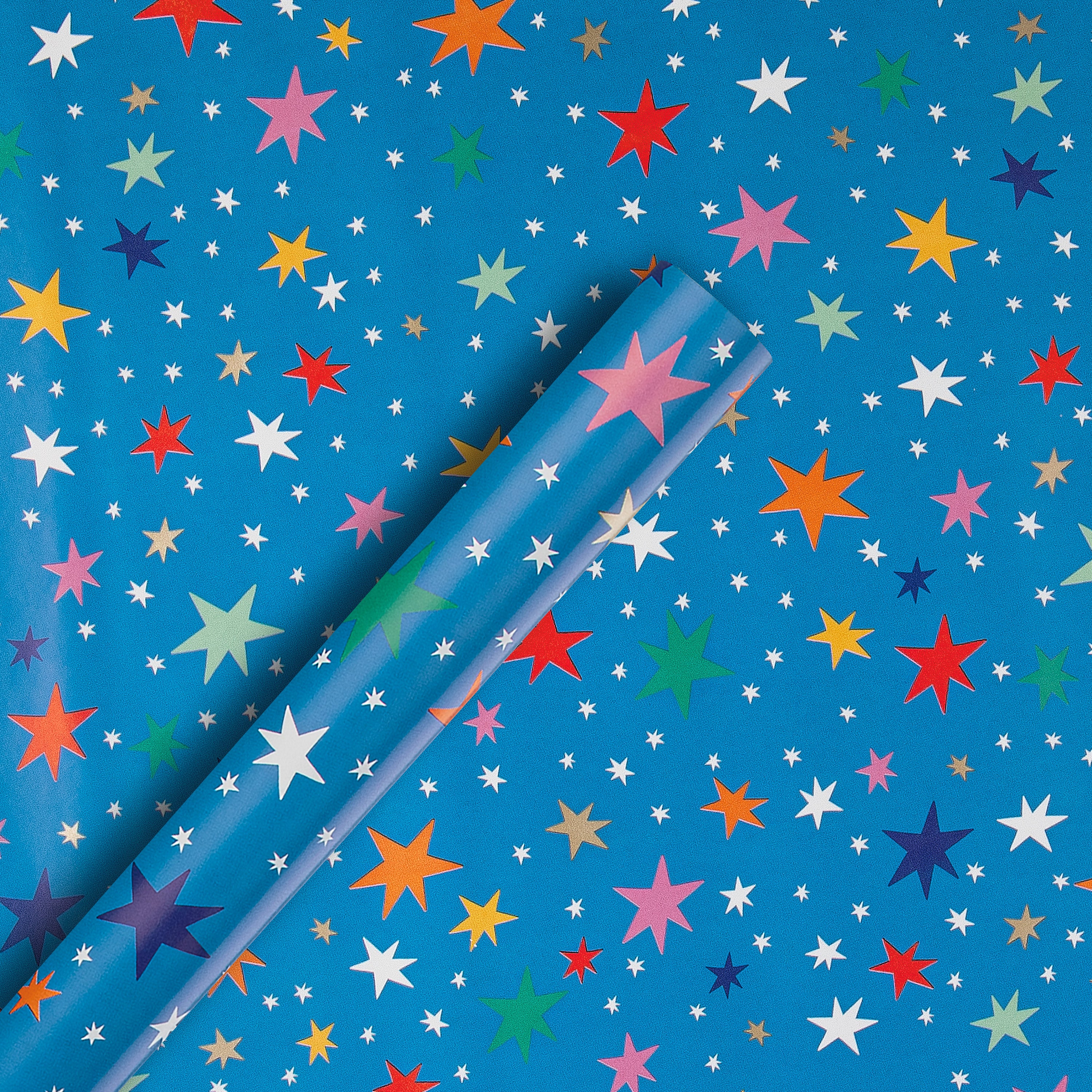 6M Any Occasion Wrapping Paper - 3 x 2M Rolls in 1 Colourful Stars Design - Image 6