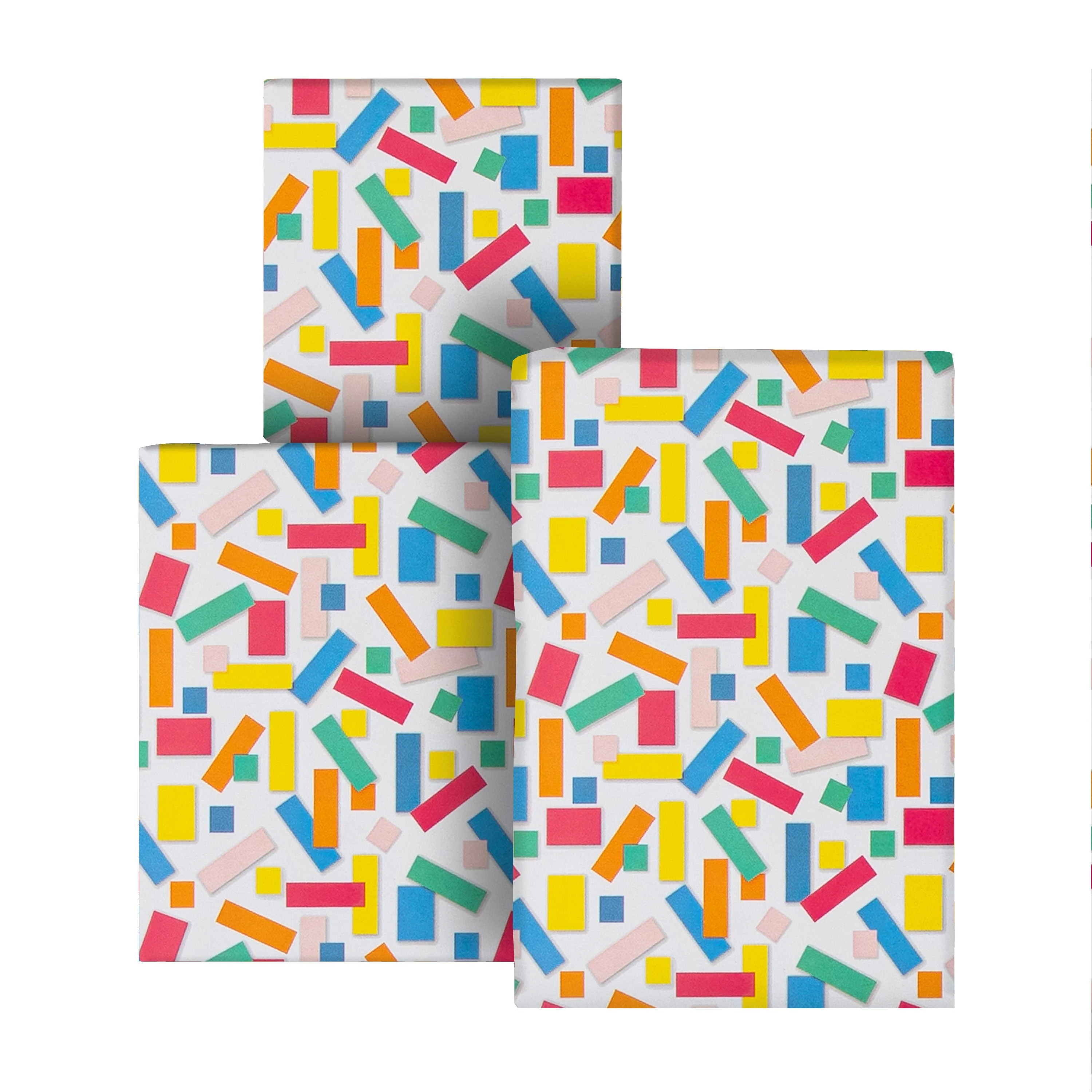 6M Any Occasion Wrapping Paper - 3 x 2M Rolls in 1 Confetti Design - Image 2