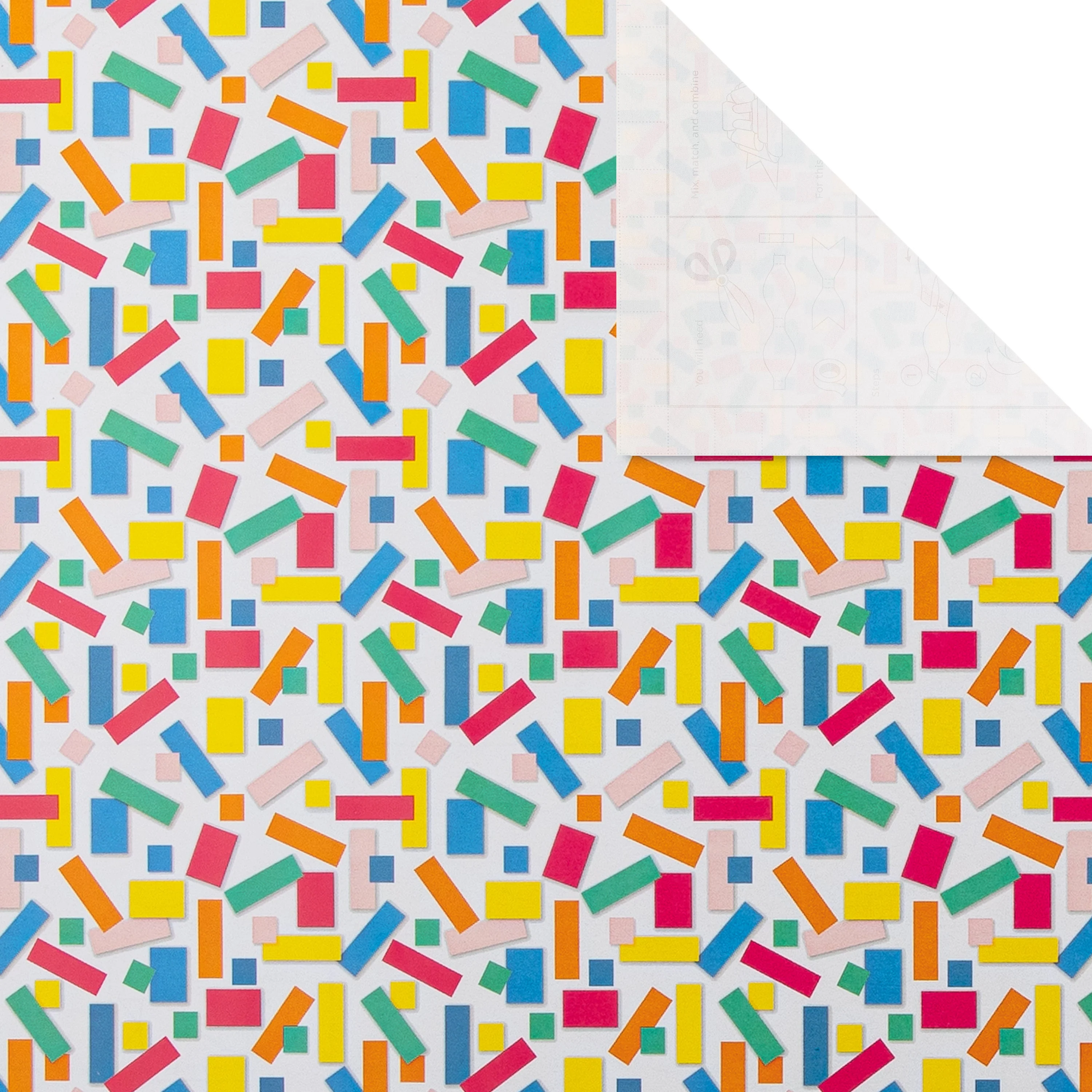 6M Any Occasion Wrapping Paper - 3 x 2M Rolls in 1 Confetti Design - Image 5