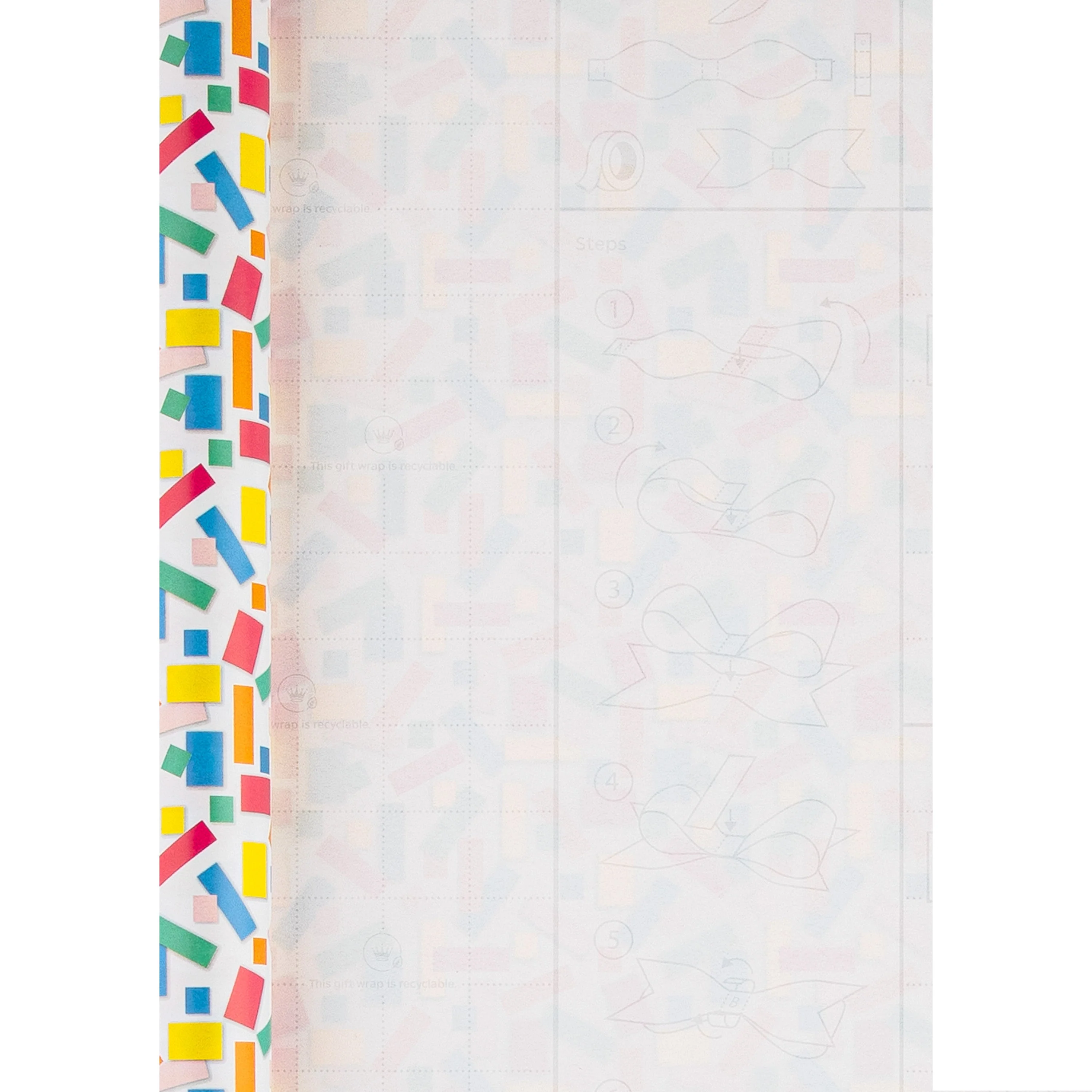 6M Any Occasion Wrapping Paper - 3 x 2M Rolls in 1 Confetti Design - Image 7