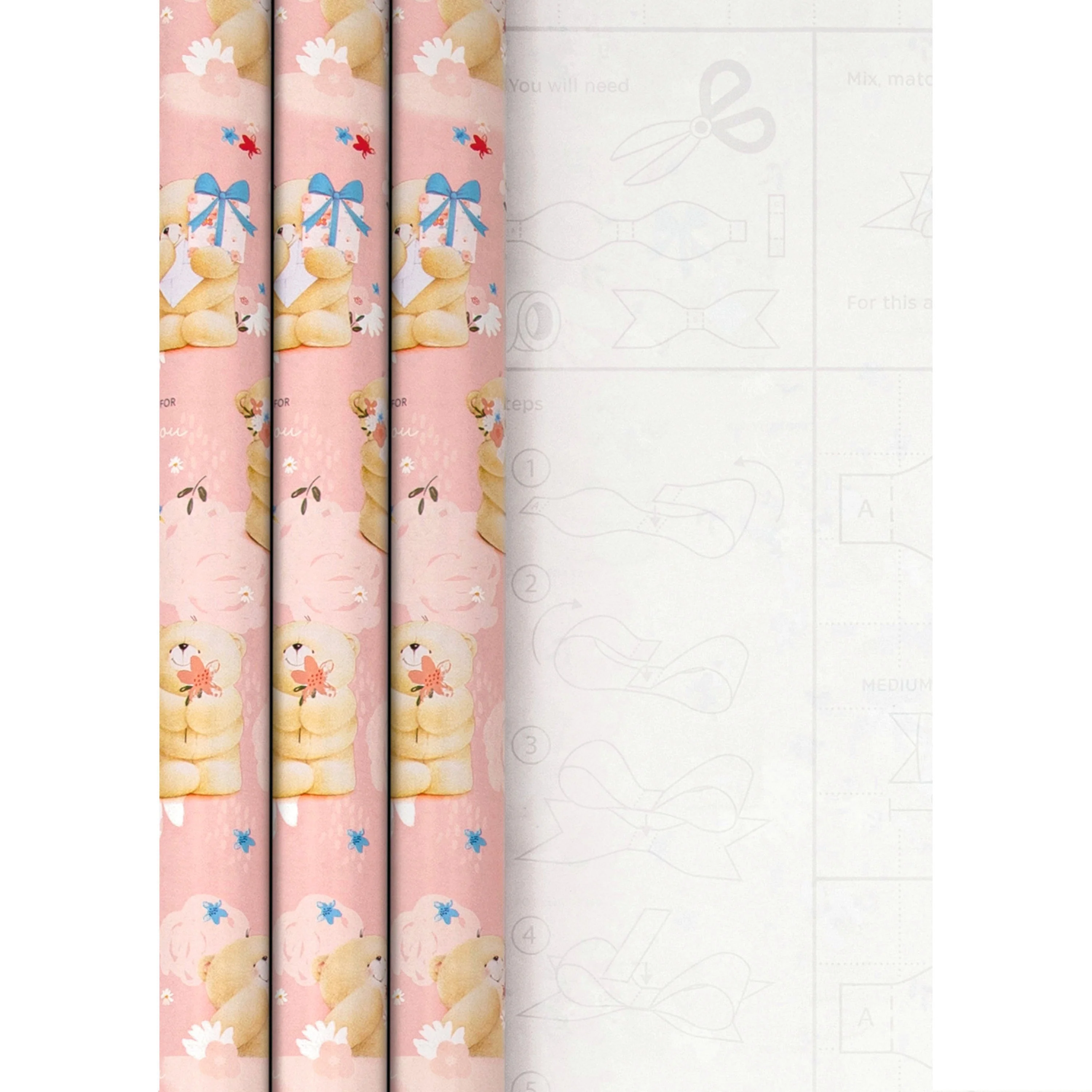 6M Any Occasion Wrapping Paper - 3 x 2M Rolls in 1 Cute Forever Friends Design - Image 2