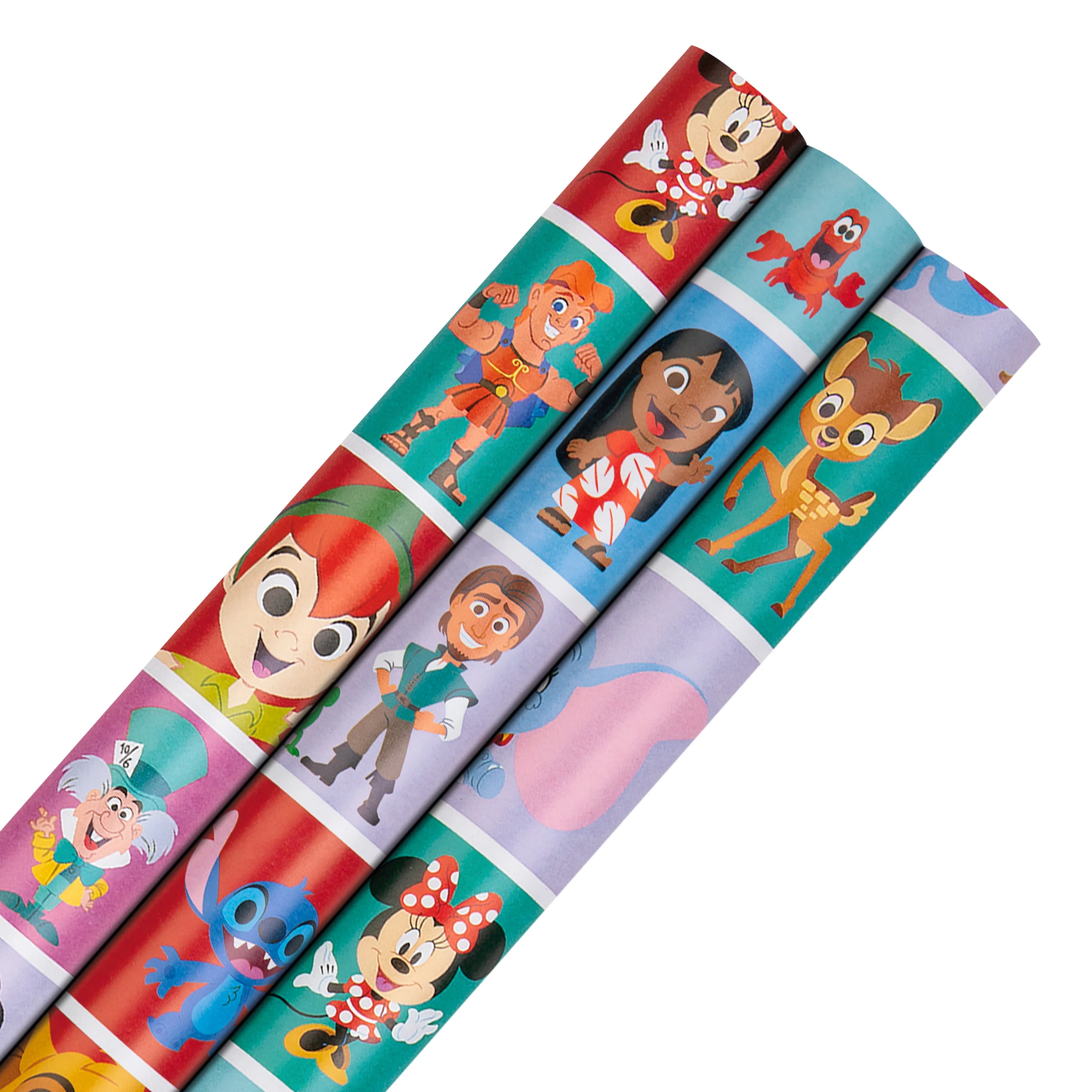 6M Wrapping Paper - 3 x 2M Rolls in 1 Disney Characters Design