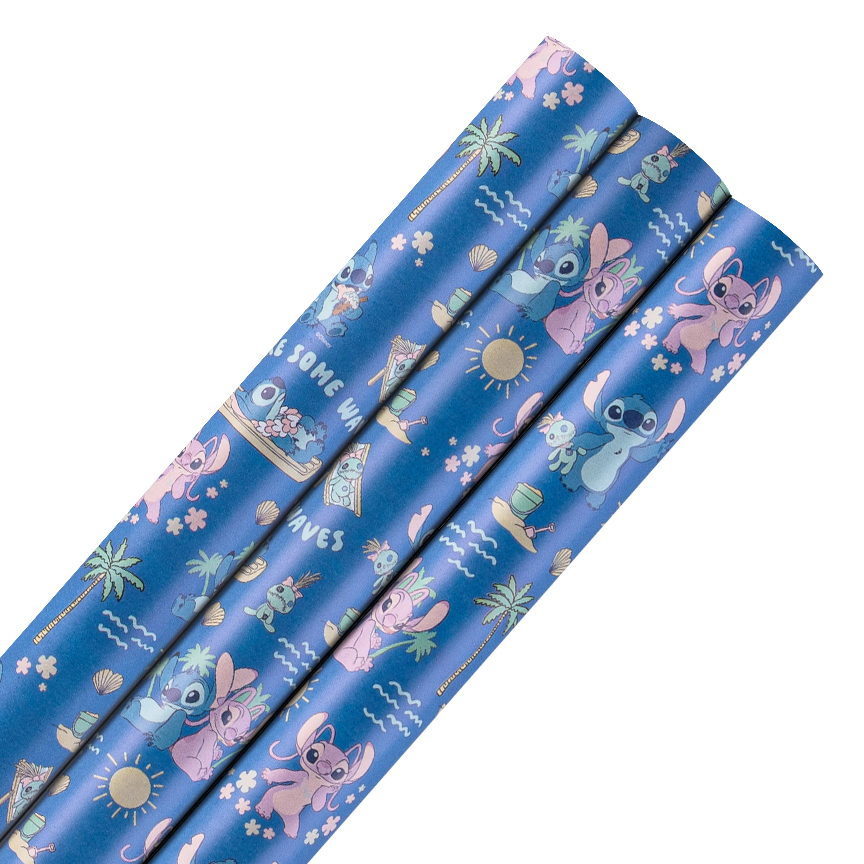 6M Wrapping Paper - 3 x 2M Rolls in 1 Disney Lilo & Stitch Design