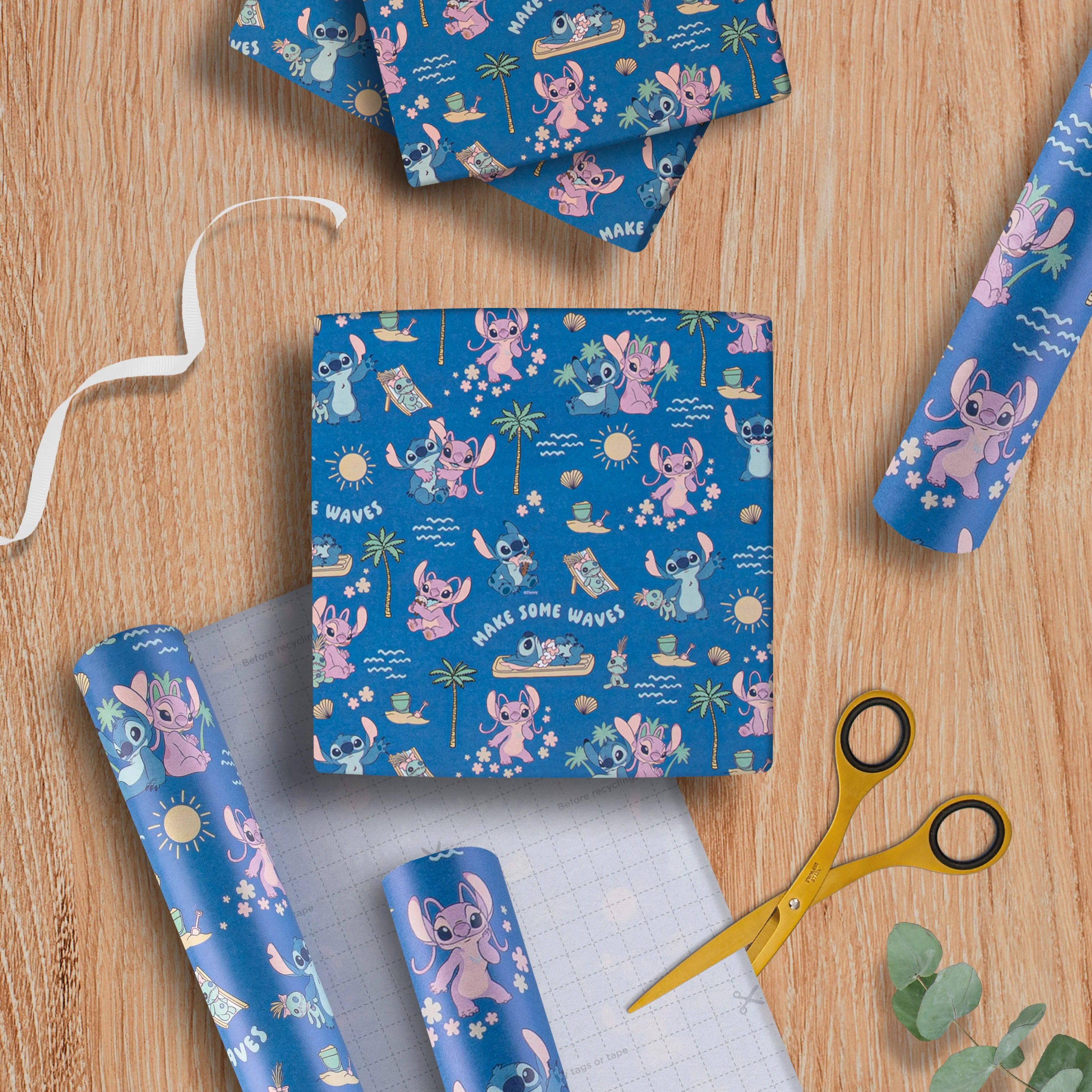 6M Wrapping Paper - 3 x 2M Rolls in 1 Disney Lilo & Stitch Design - Image 2