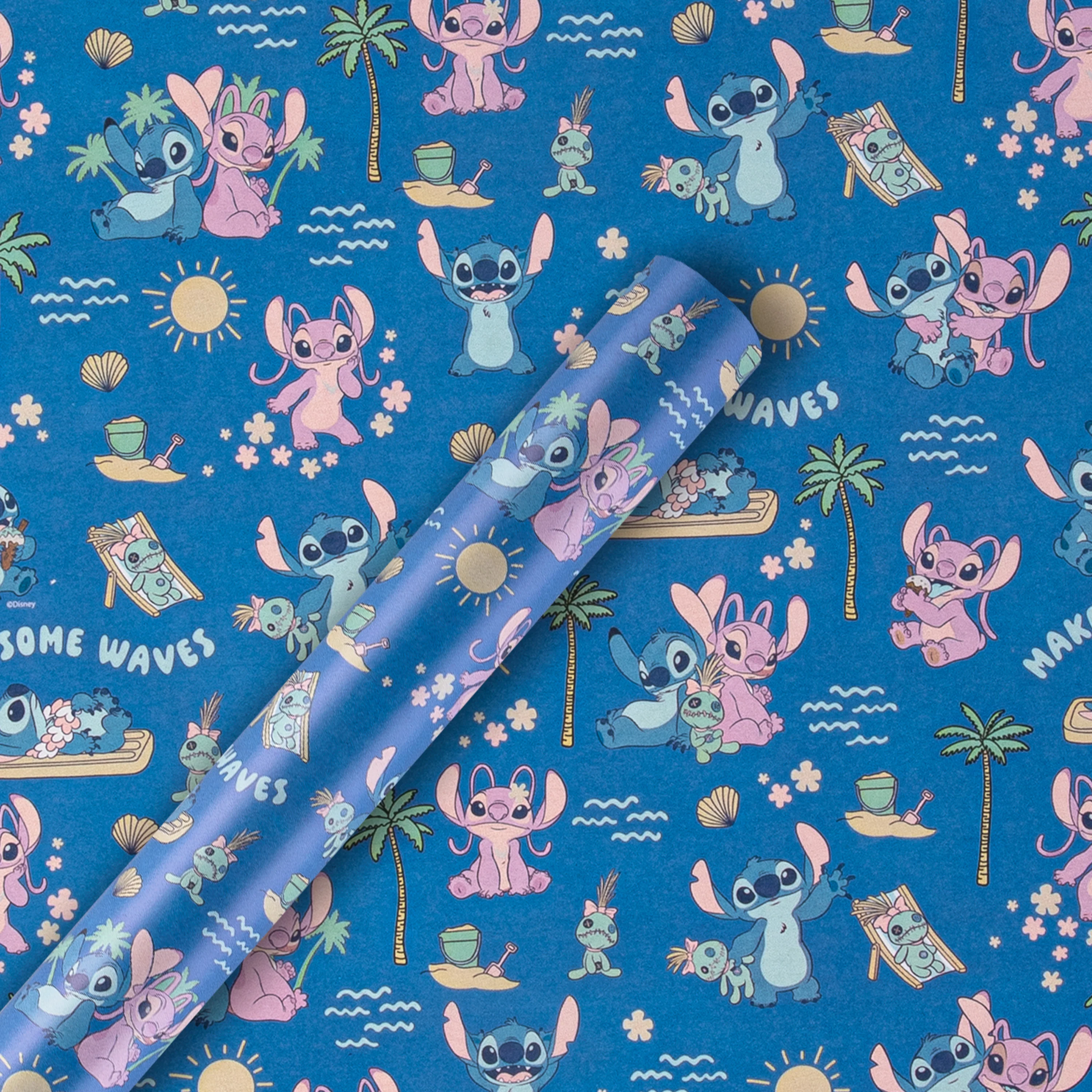 6M Wrapping Paper - 3 x 2M Rolls in 1 Disney Lilo & Stitch Design - Image 7