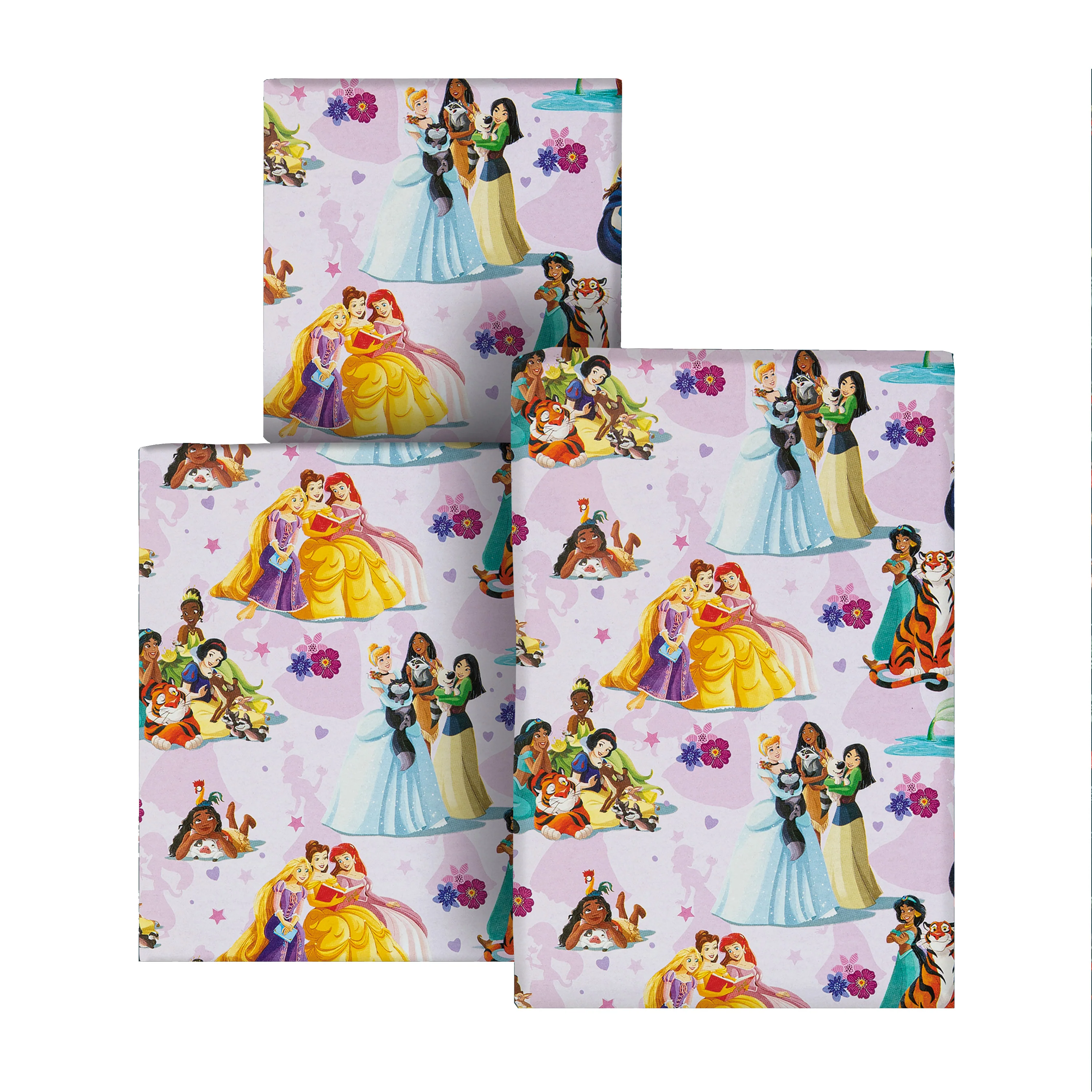 6M Wrapping Paper - 3 x 2M Rolls in 1 Disney Princesses & Pets Design - Image 2