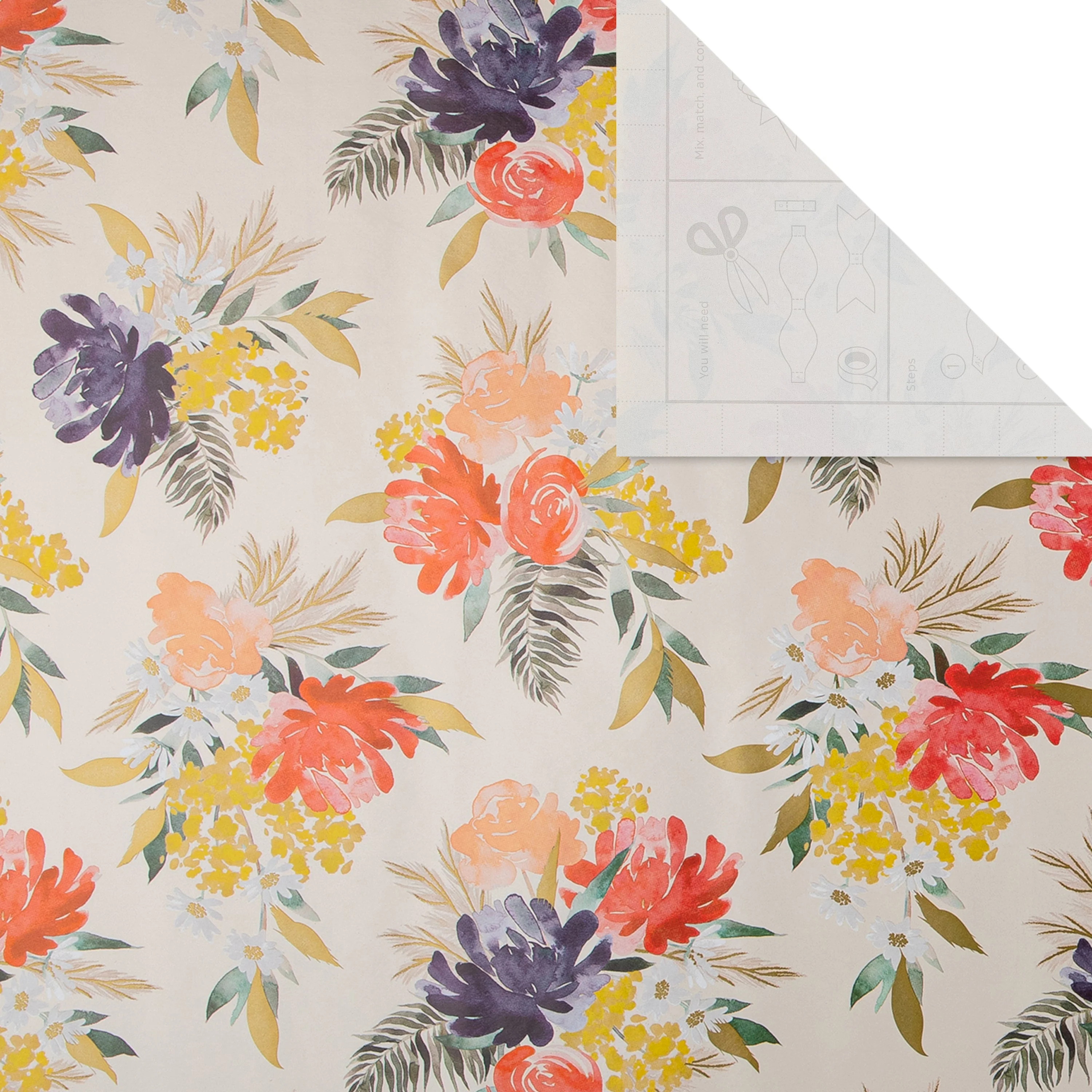 6M Any Occasion Wrapping Paper - 3 x 2M Rolls in 1 Floral Design - Image 5