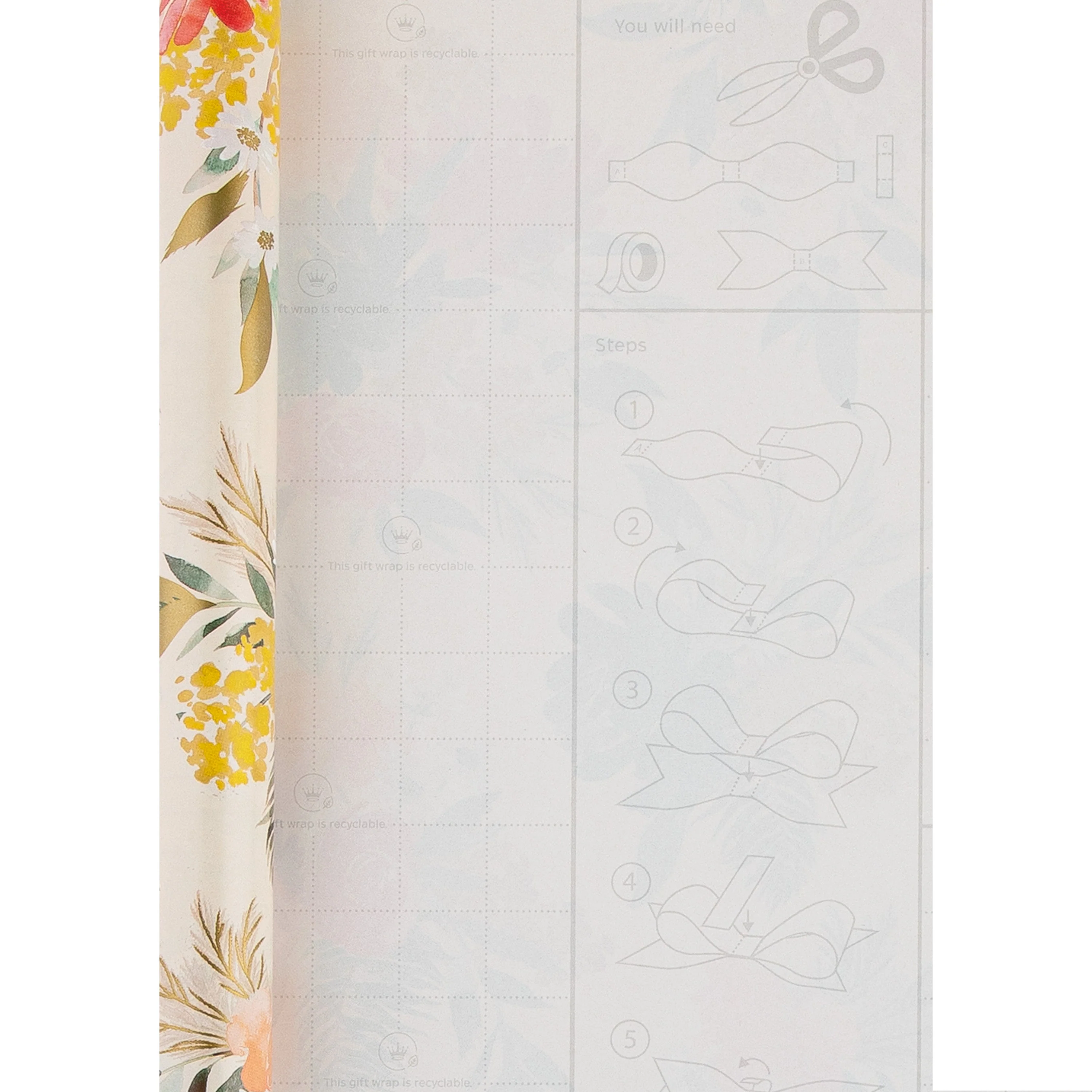 6M Any Occasion Wrapping Paper - 3 x 2M Rolls in 1 Floral Design - Image 7