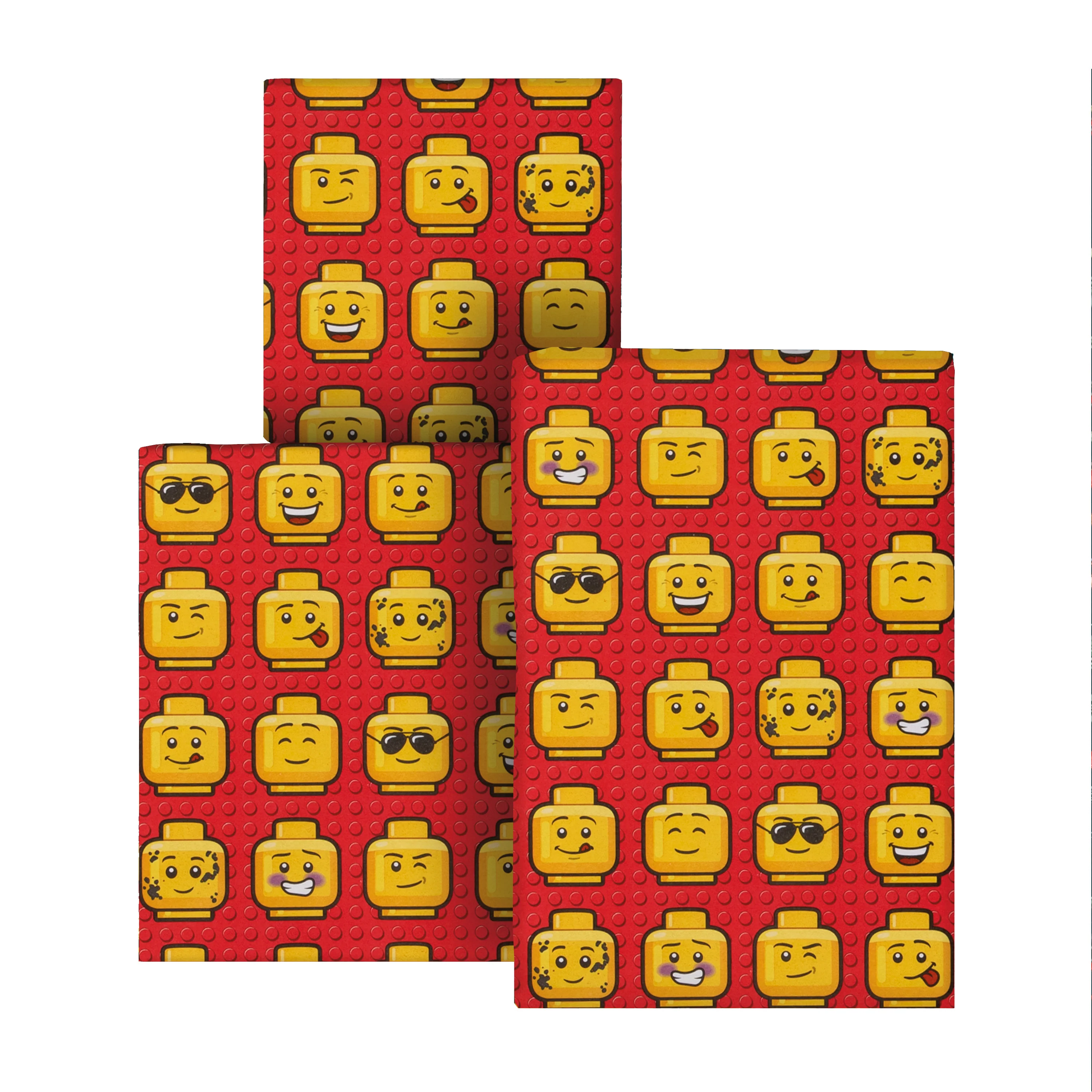 6M Wrapping Paper - 3 x 2M Rolls in 1 LEGO® Heads Design - Image 2