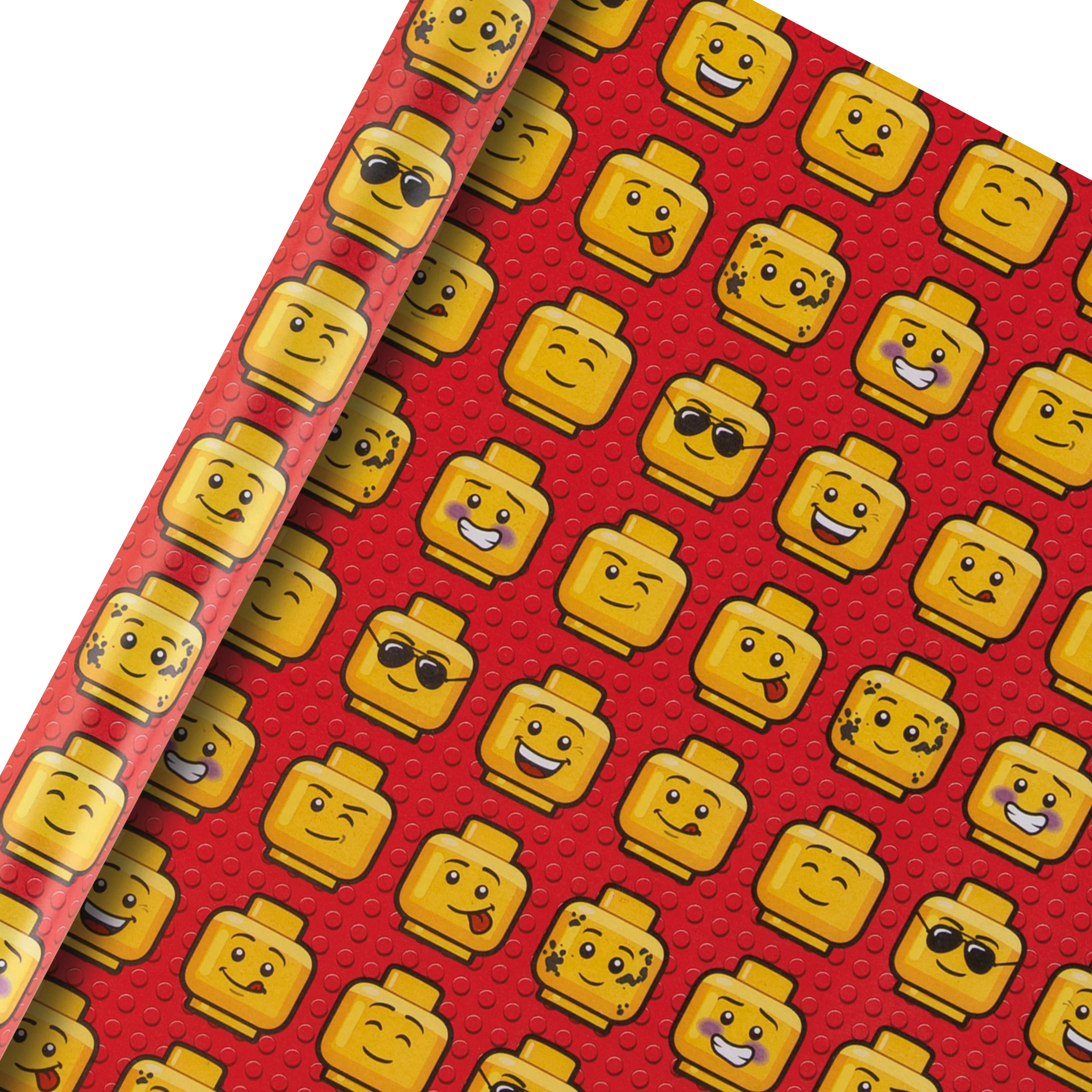 6M Wrapping Paper - 3 x 2M Rolls in 1 LEGO® Heads Design - Image 3