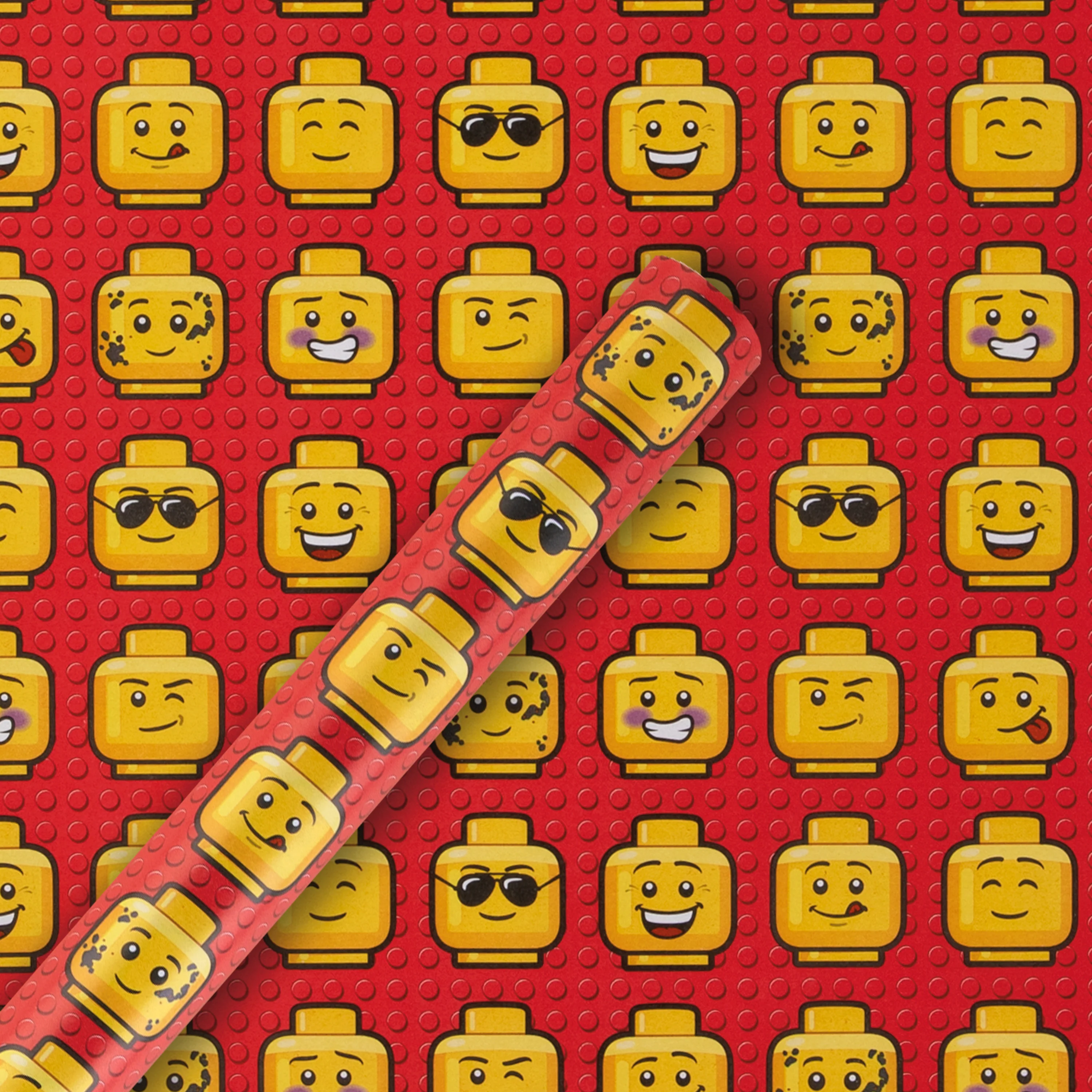 6M Wrapping Paper - 3 x 2M Rolls in 1 LEGO® Heads Design - Image 6