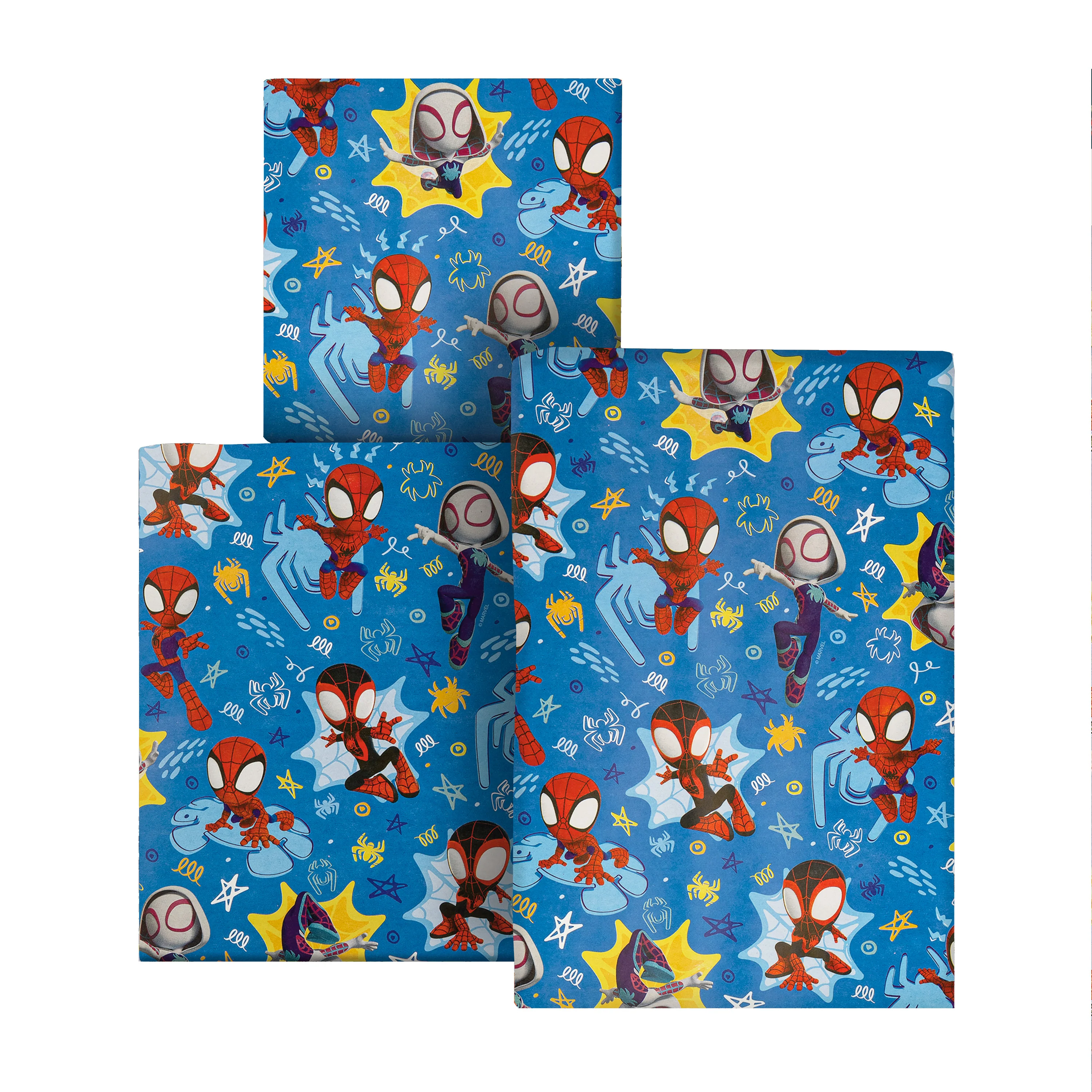 6M Wrapping Paper - 3 x 2M Rolls in 1 MARVEL Spidey & Friends Design - Image 2