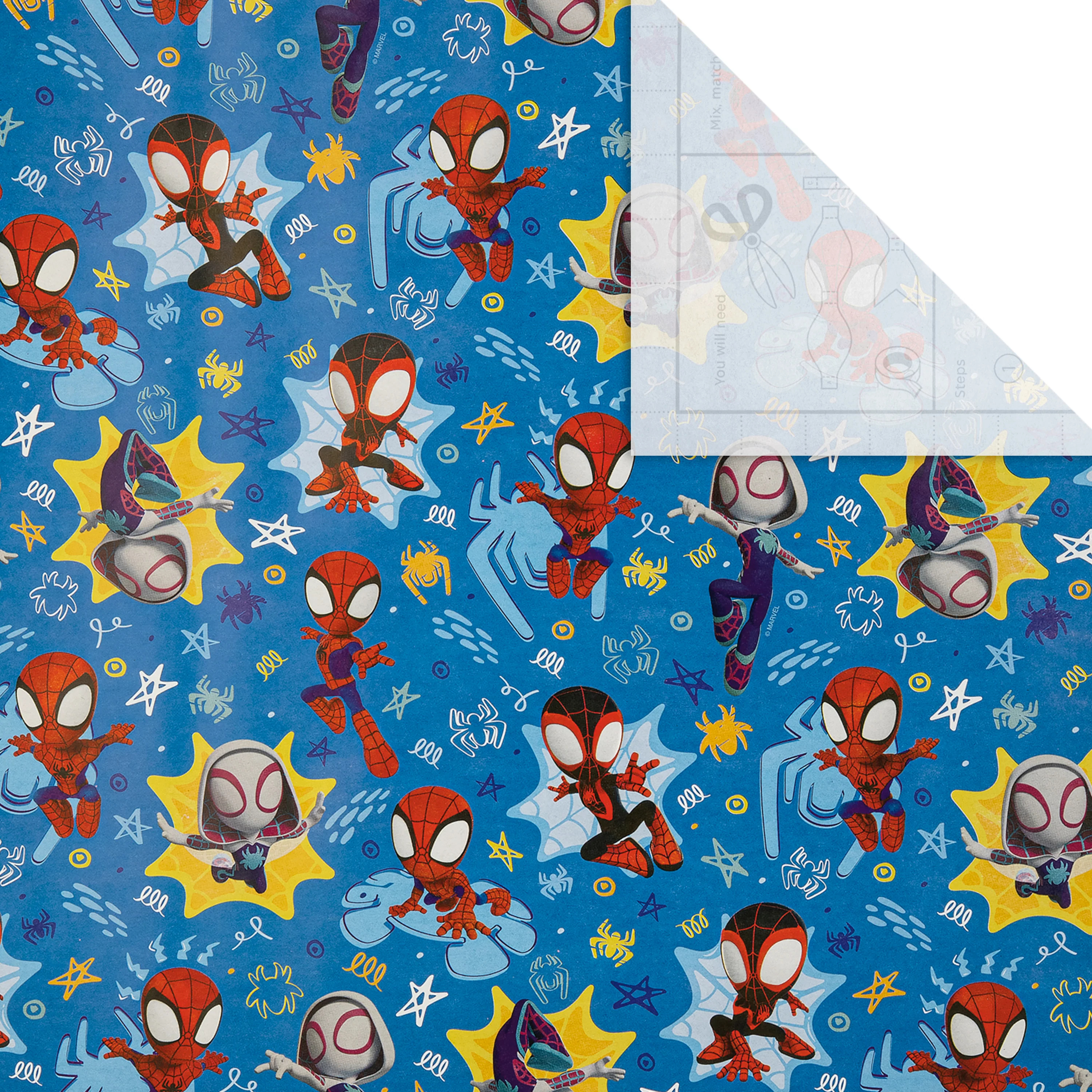 6M Wrapping Paper - 3 x 2M Rolls in 1 MARVEL Spidey & Friends Design - Image 5