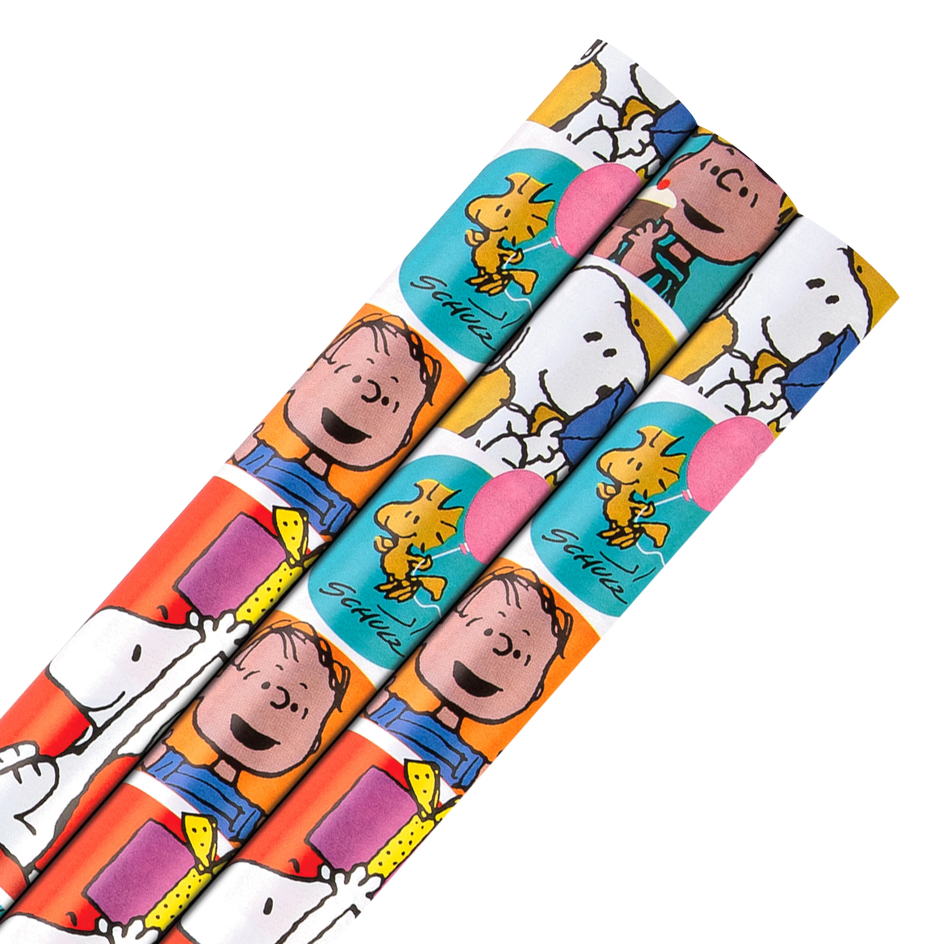 6M Wrapping Paper - 3 x 2M Rolls in 1 PEANUTS™ Comics SNOOPY & Gang Design