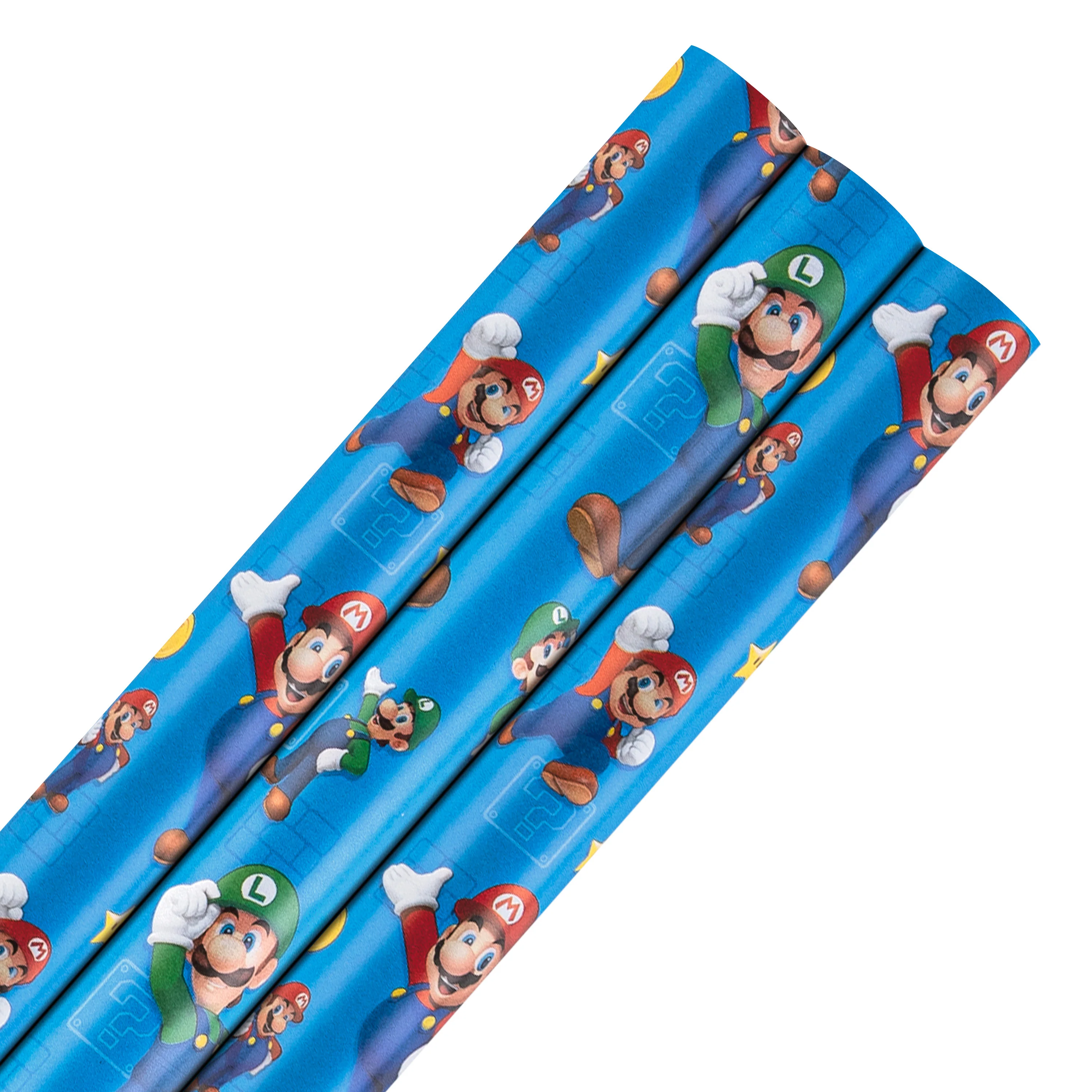 6M Wrapping Paper - 3 x 2M Rolls in 1 Super Mario Bros. Design