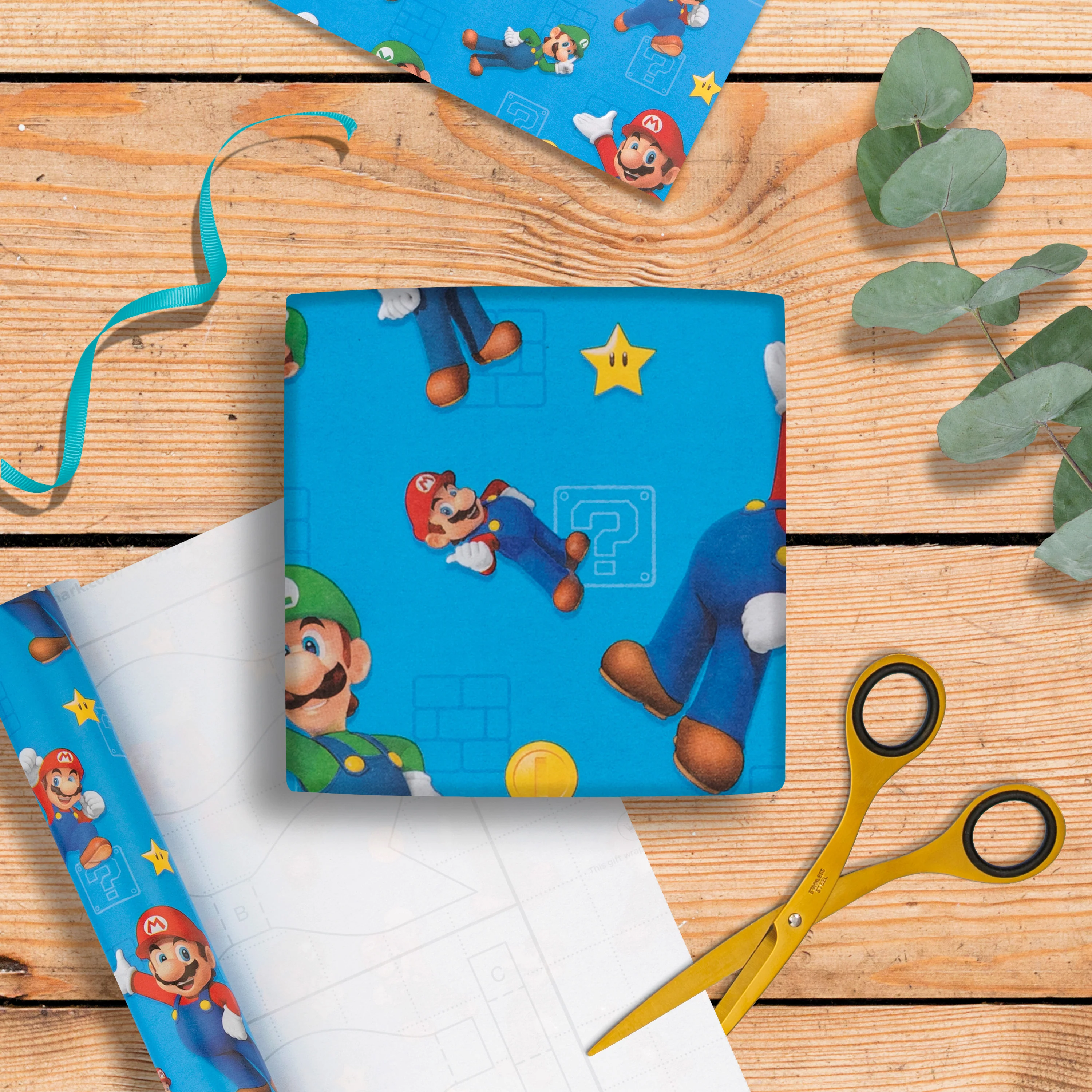 6M Wrapping Paper - 3 x 2M Rolls in 1 Super Mario Bros. Design - Image 2