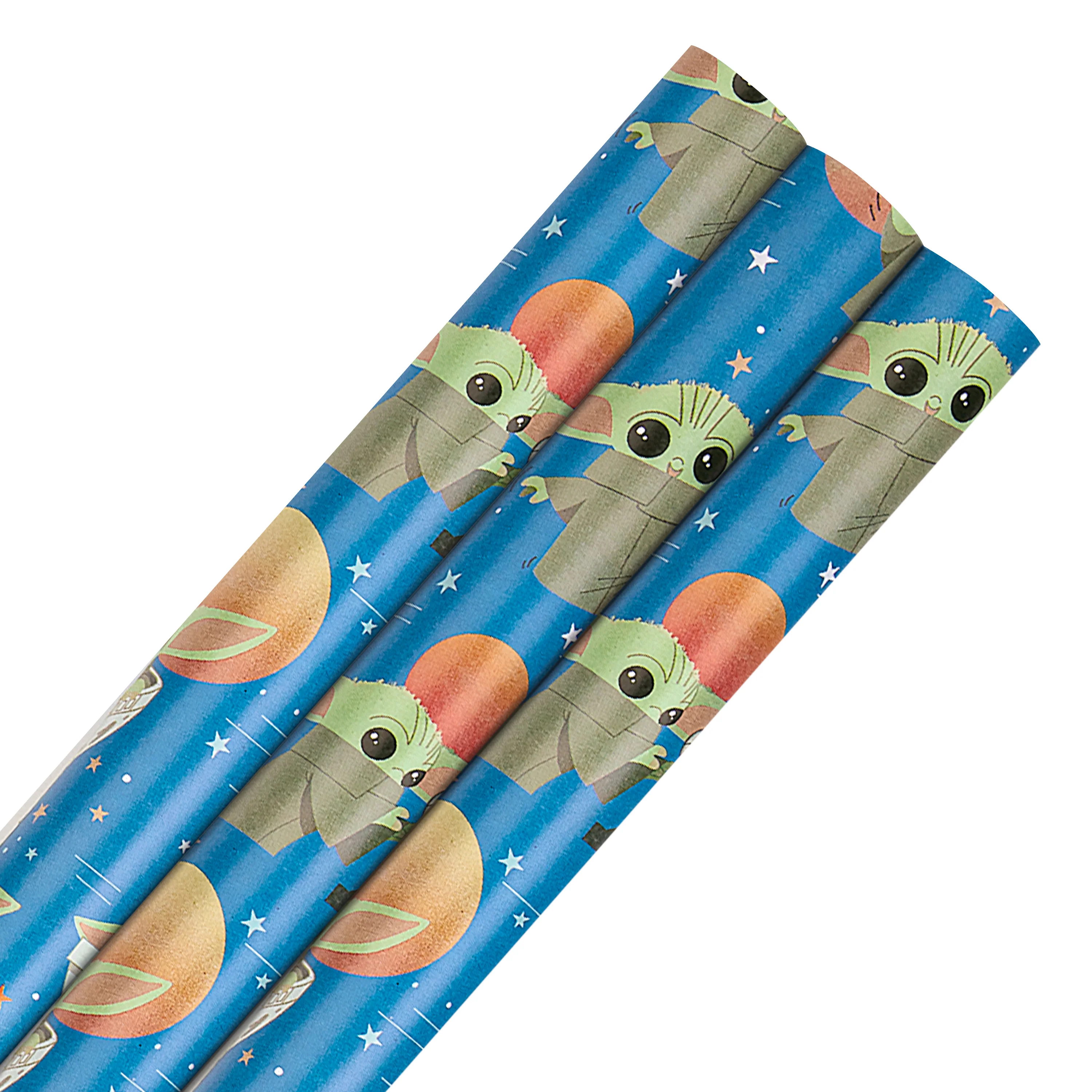 6M Any Occasion Wrapping Paper - 3 x 2M Rolls in 1 The Mandalorian™ Grogu™ Design