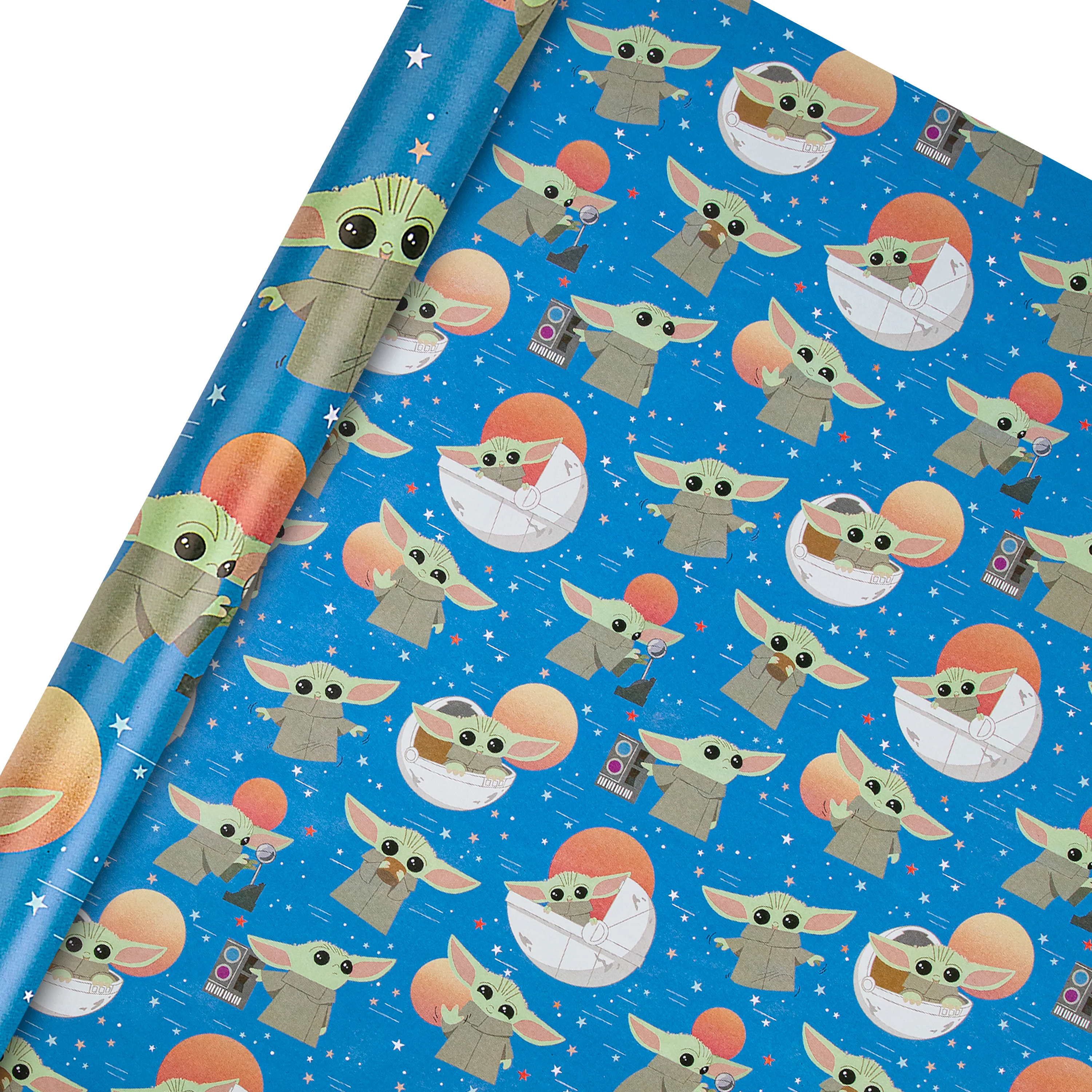 6M Any Occasion Wrapping Paper - 3 x 2M Rolls in 1 The Mandalorian™ Grogu™ Design - Image 4