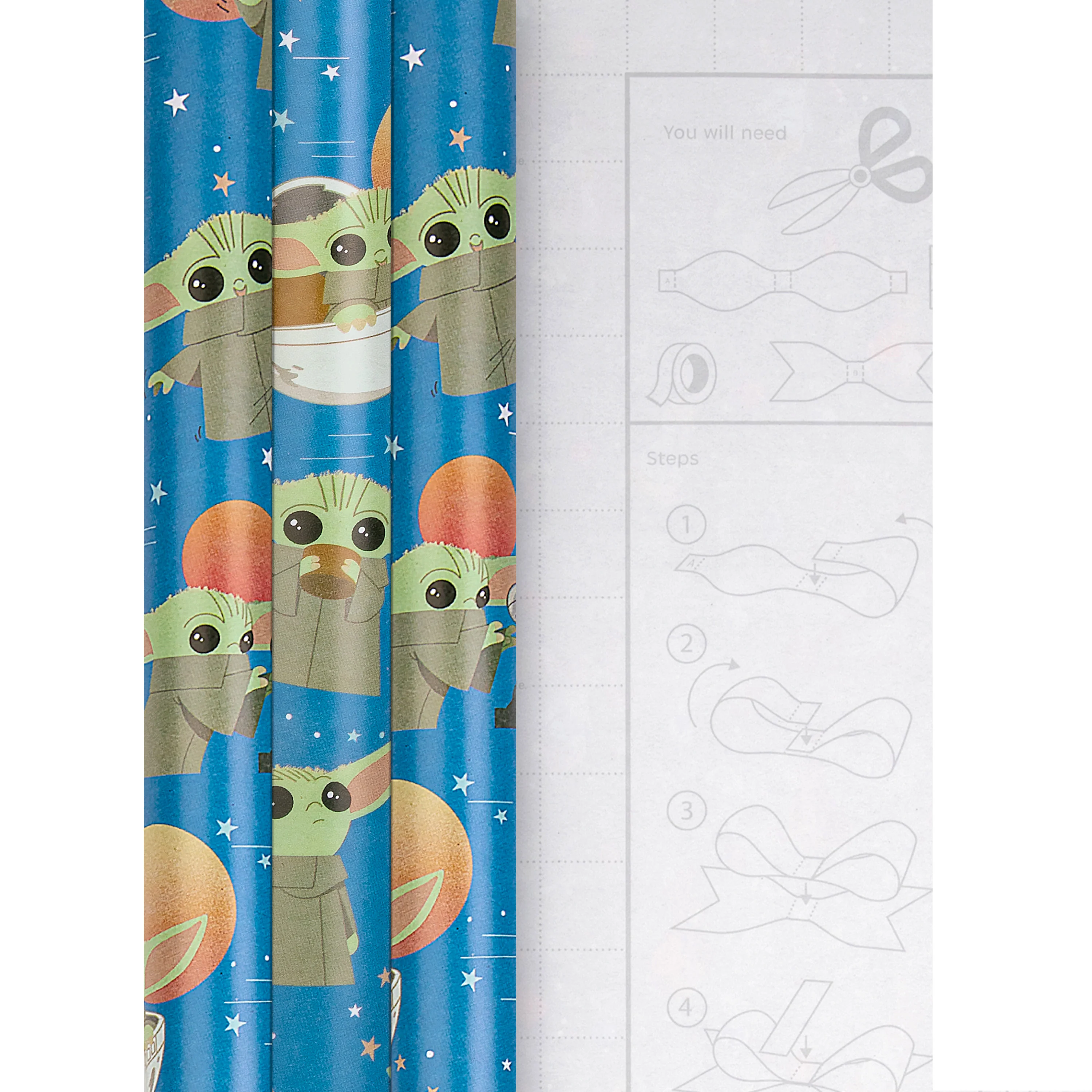 6M Any Occasion Wrapping Paper - 3 x 2M Rolls in 1 The Mandalorian™ Grogu™ Design - Image 7